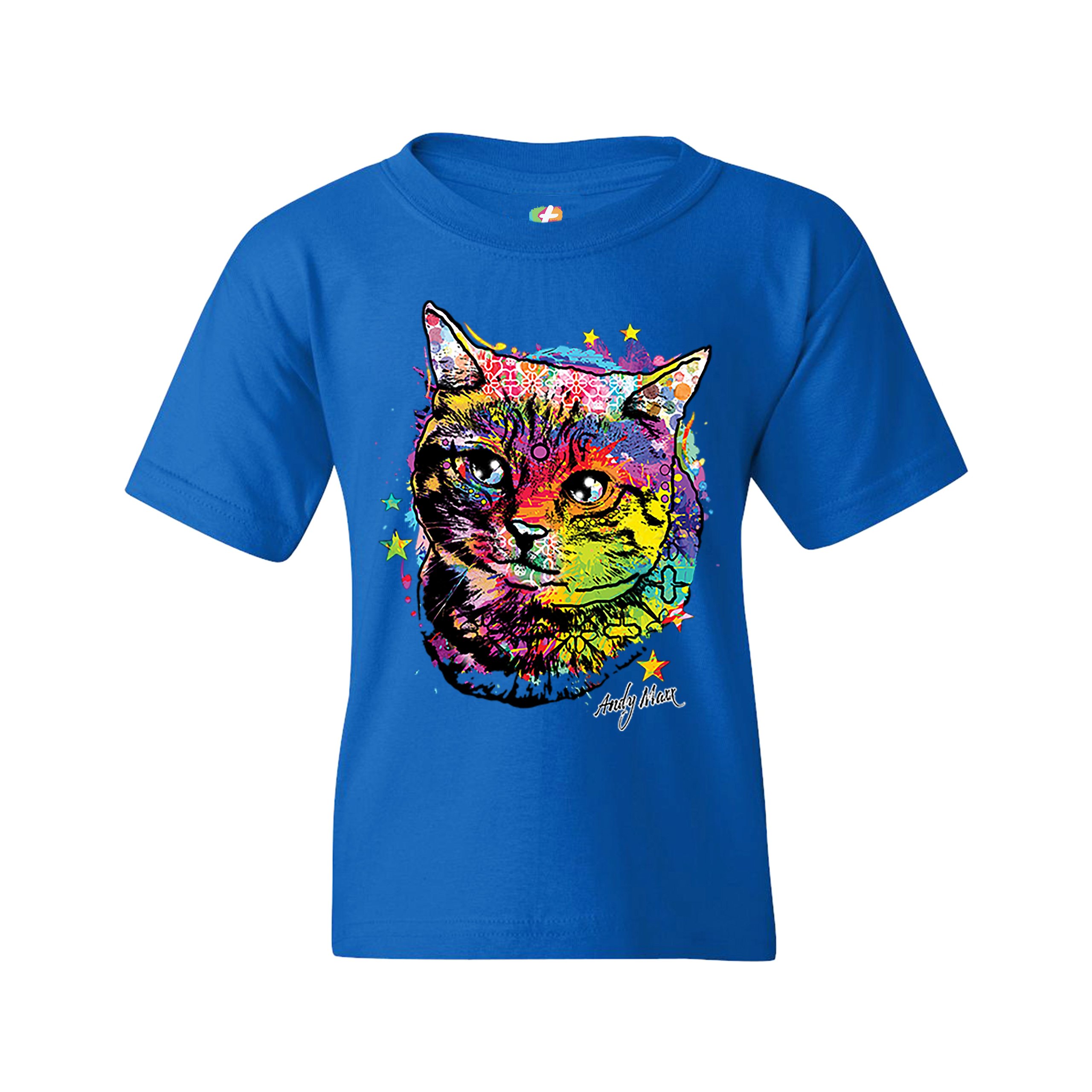 Adorable Kitten Youth T-shirt Neon Multicolor Kitty Andy Maxx Cat Lover Kids - Picture 23 of 29