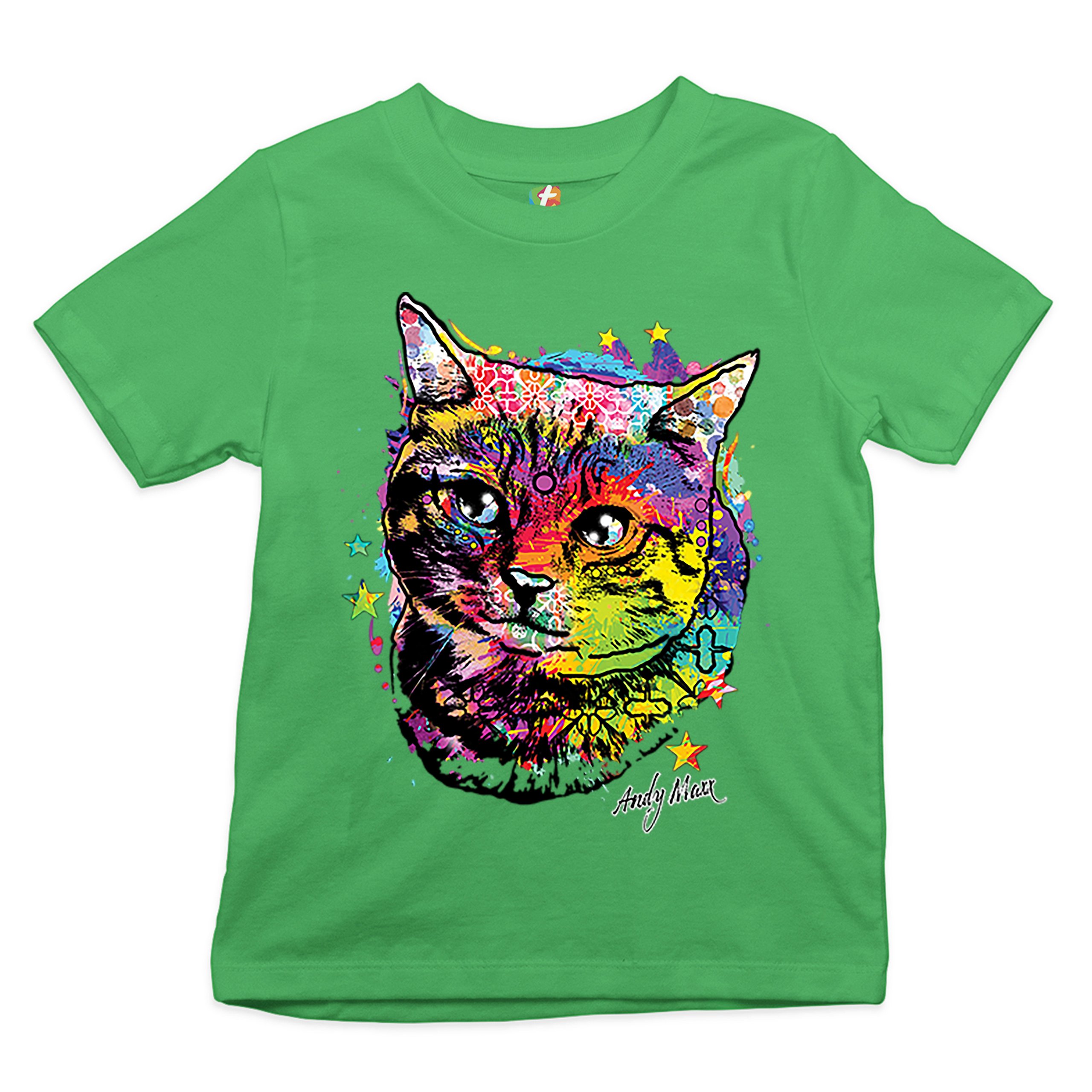 Adorable Kitten Youth T-shirt Neon Multicolor Kitty Andy Maxx Cat Lover Kids - Picture 18 of 29
