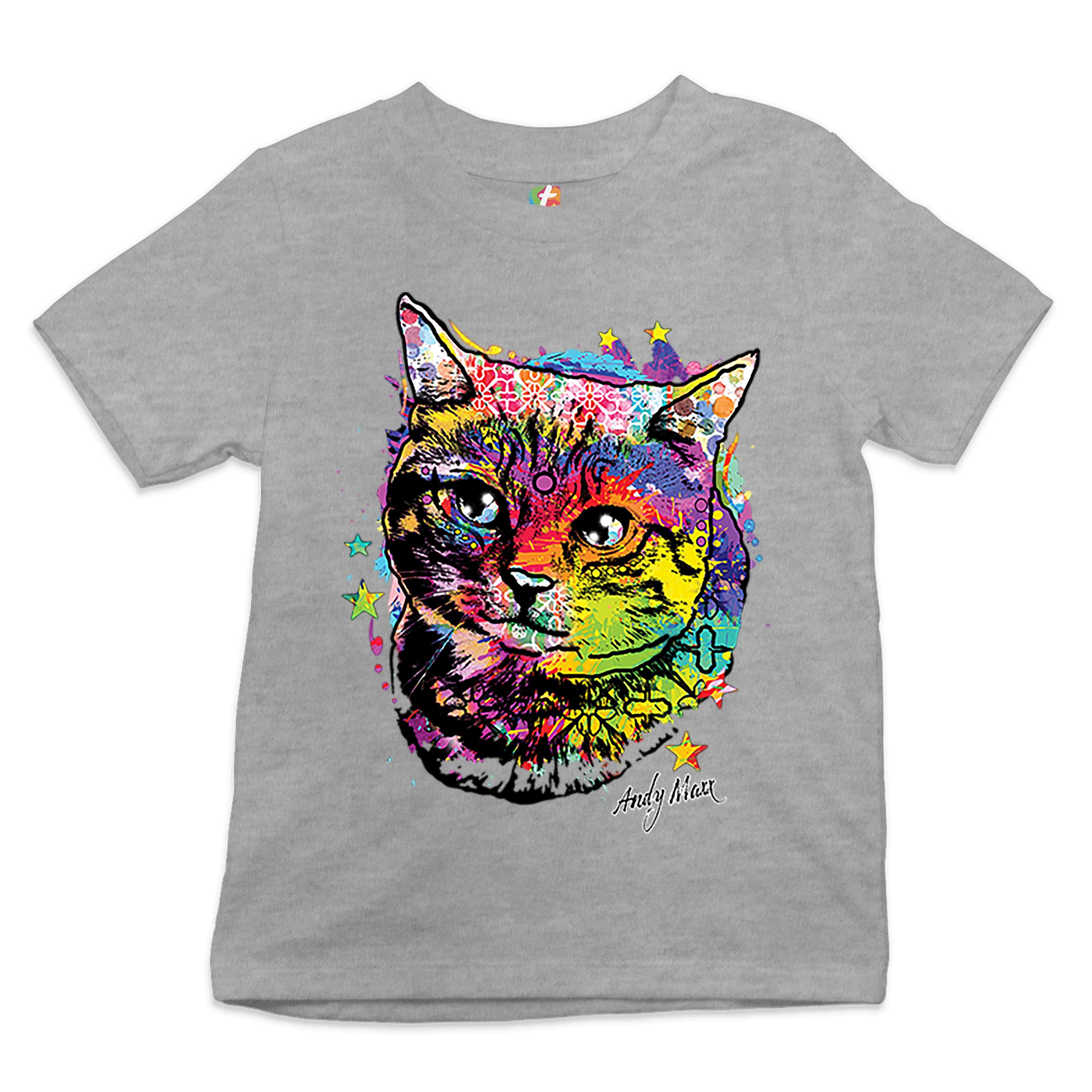 Adorable Kitten Youth T-shirt Neon Multicolor Kitty Andy Maxx Cat Lover Kids - Picture 6 of 29