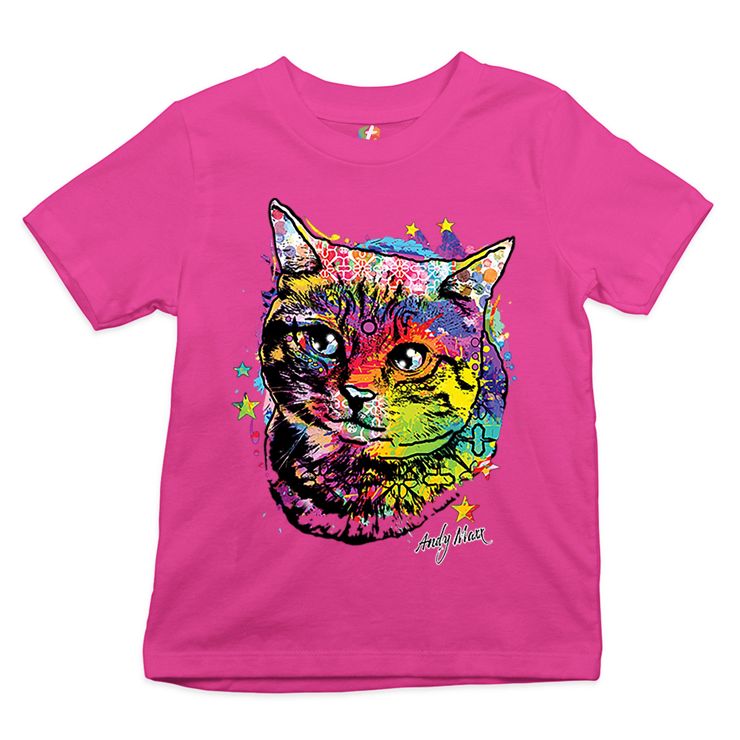 Adorable Kitten Youth T-shirt Neon Multicolor Kitty Andy Maxx Cat Lover Kids - Picture 26 of 29