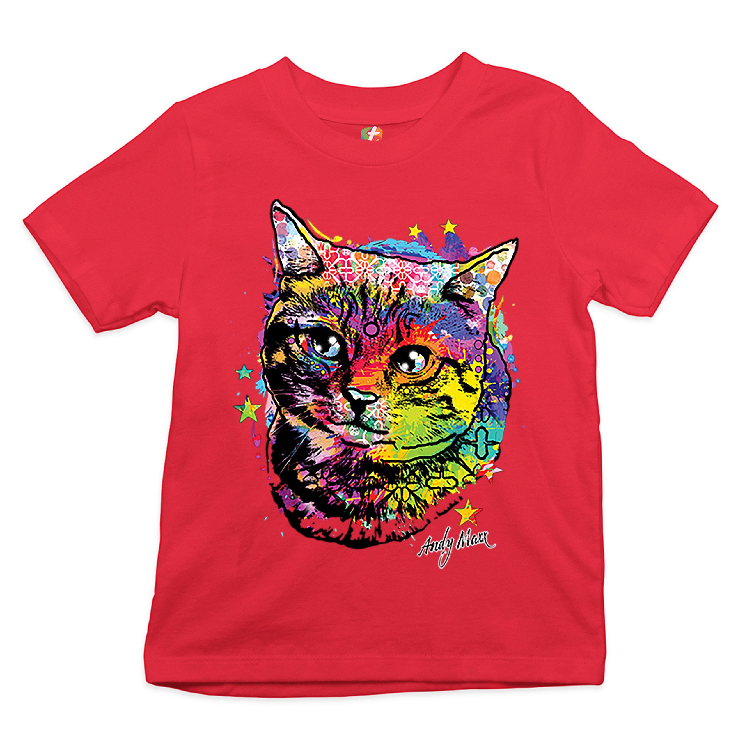 Adorable Kitten Youth T-shirt Neon Multicolor Kitty Andy Maxx Cat Lover Kids - Picture 10 of 29