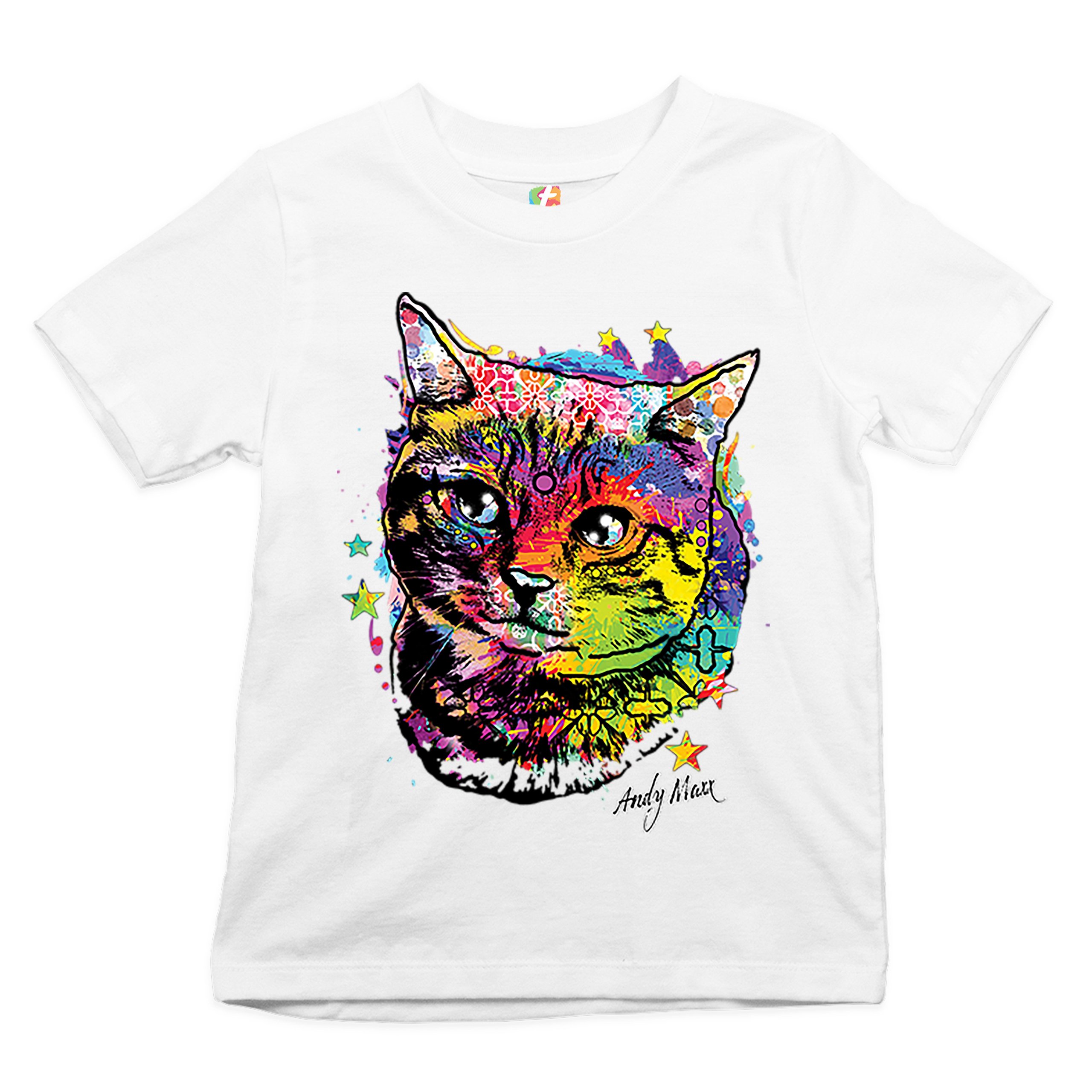 Adorable Kitten Youth T-shirt Neon Multicolor Kitty Andy Maxx Cat Lover Kids - Picture 14 of 29
