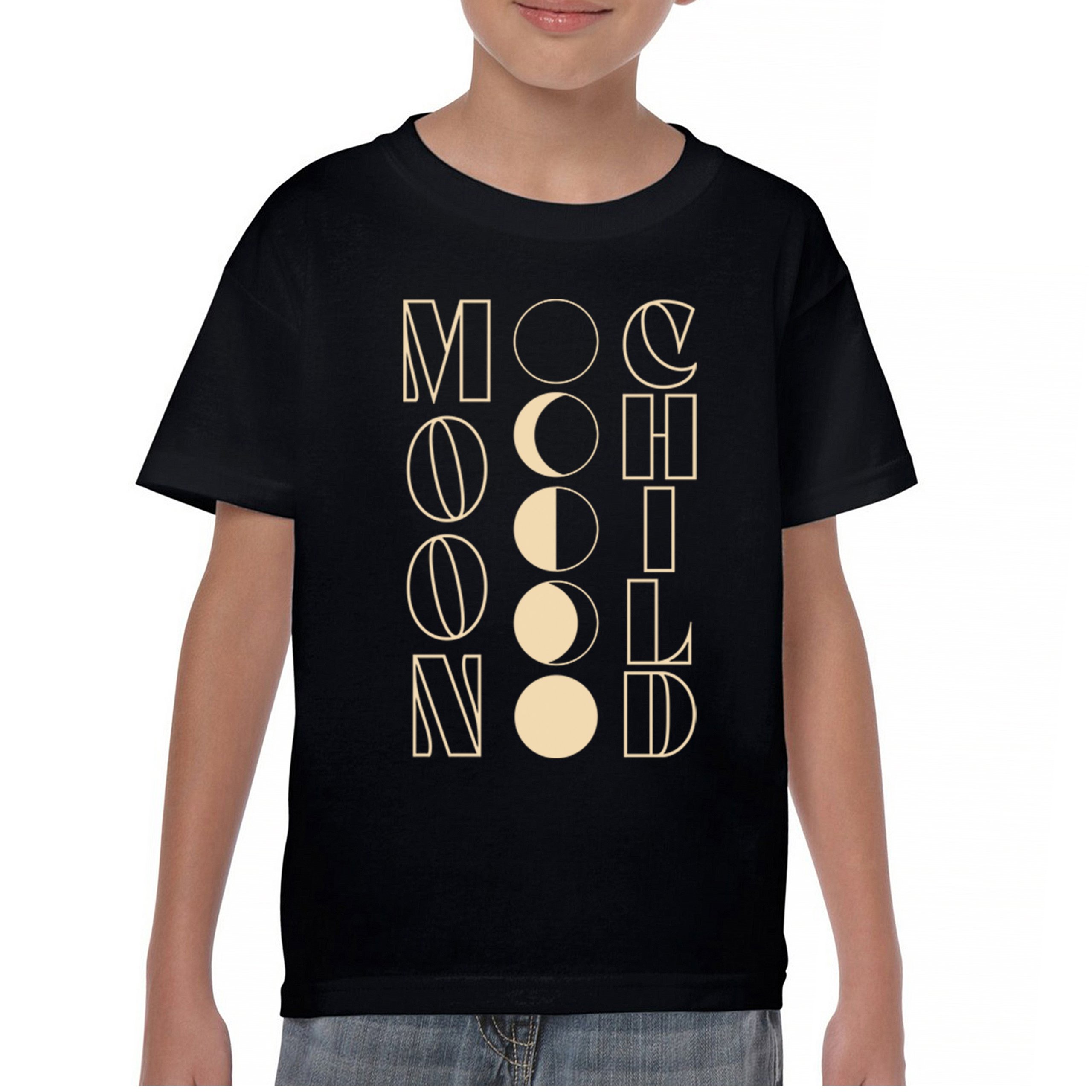 Moon Child Youth T-shirt Astrology Lunar Cycle Spiritual Zodiac Sign Kids - Picture 2 of 8