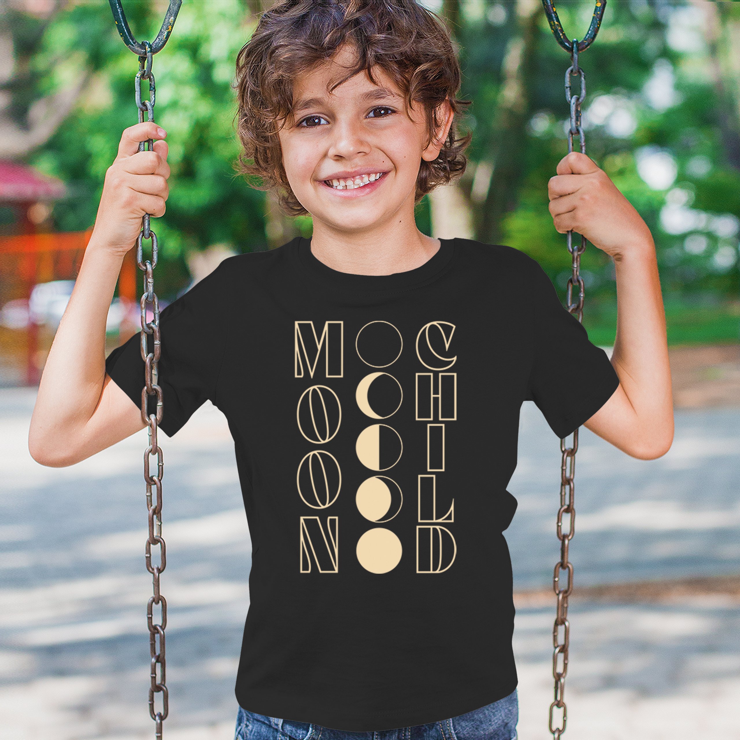 Moon Child Youth T-shirt Astrology Lunar Cycle Spiritual Zodiac Sign Kids - Picture 5 of 8