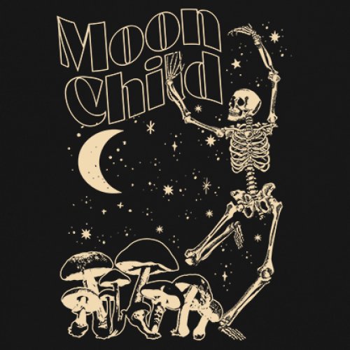 Moon Child Skeleton Sweatshirt Mystic Mushroom Lunar Spirit Halloween Hoodie - Picture 4 of 29