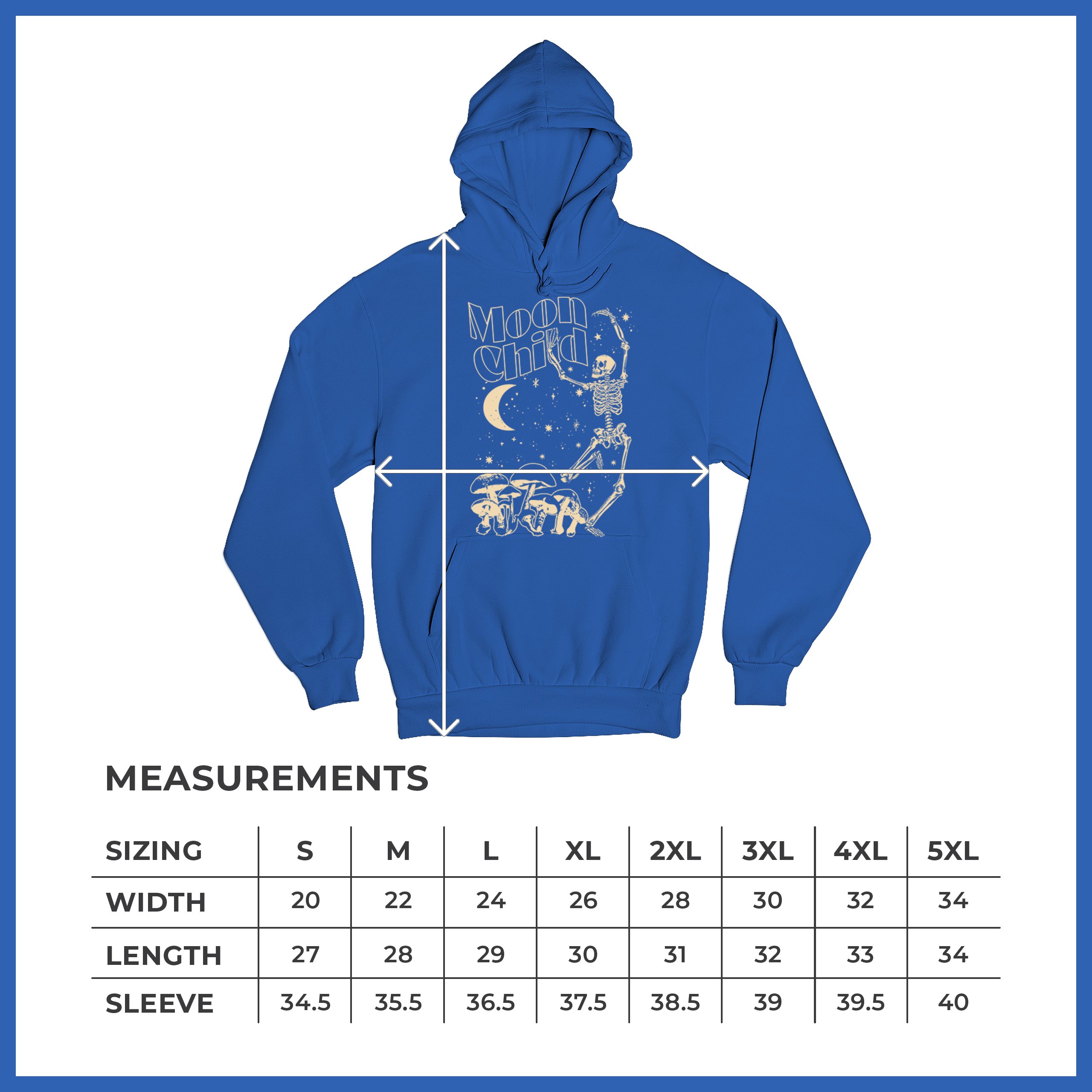 Moon Child Skeleton Sweatshirt Mystic Mushroom Lunar Spirit Halloween Hoodie - Picture 29 of 29