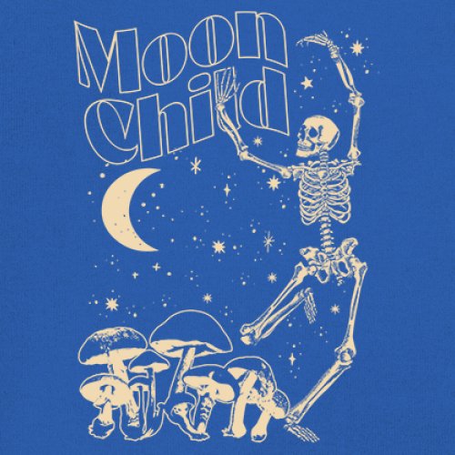 Moon Child Skeleton Sweatshirt Mystic Mushroom Lunar Spirit Halloween Hoodie - Picture 25 of 29