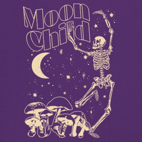 Moon Child Skeleton Sweatshirt Mystic Mushroom Lunar Spirit Halloween Hoodie - Picture 11 of 29