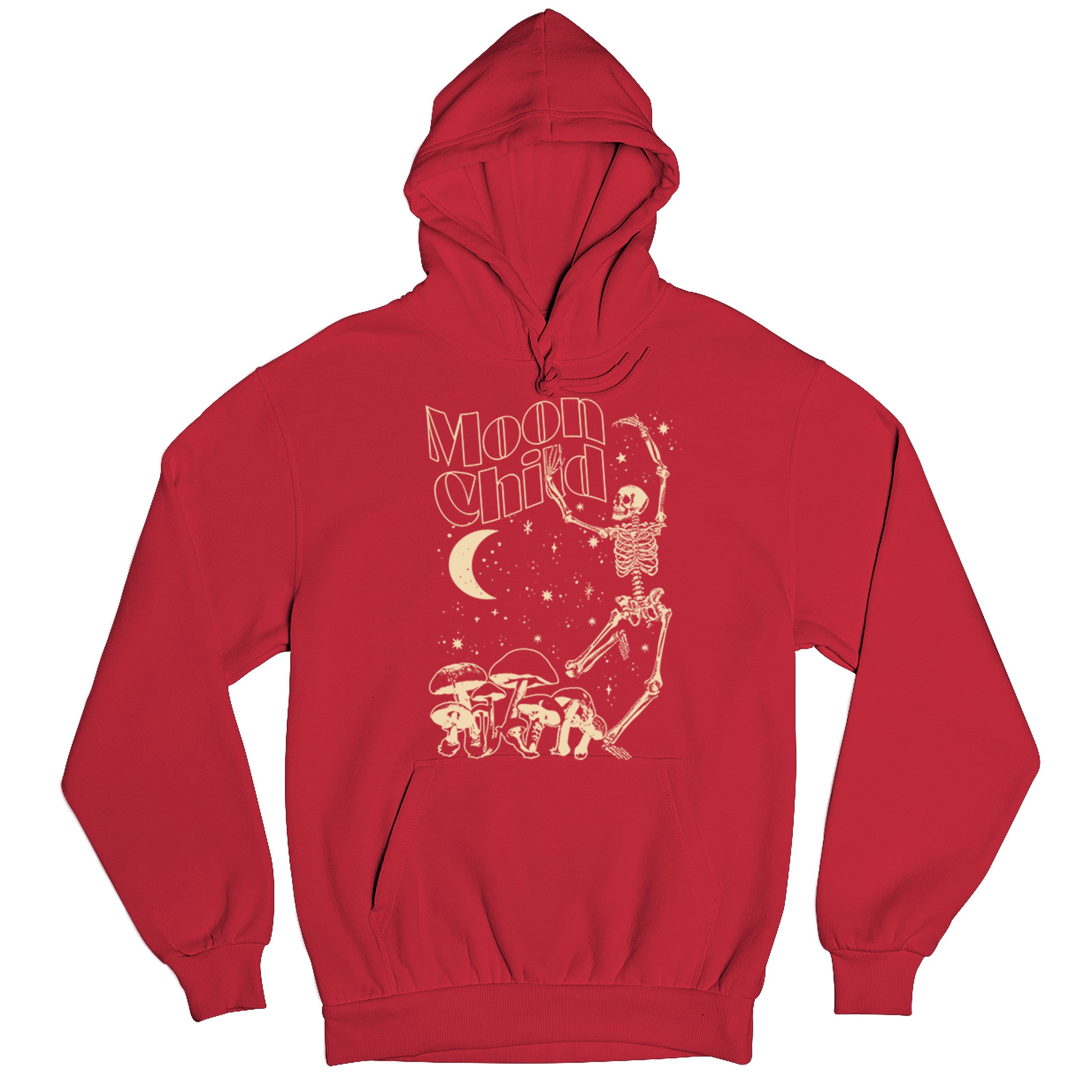 Moon Child Skeleton Sweatshirt Mystic Mushroom Lunar Spirit Halloween Hoodie - Picture 20 of 29