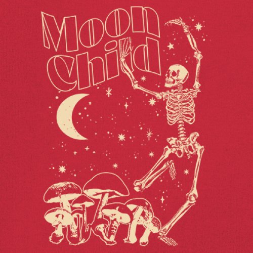 Moon Child Skeleton Sweatshirt Mystic Mushroom Lunar Spirit Halloween Hoodie - Picture 18 of 29