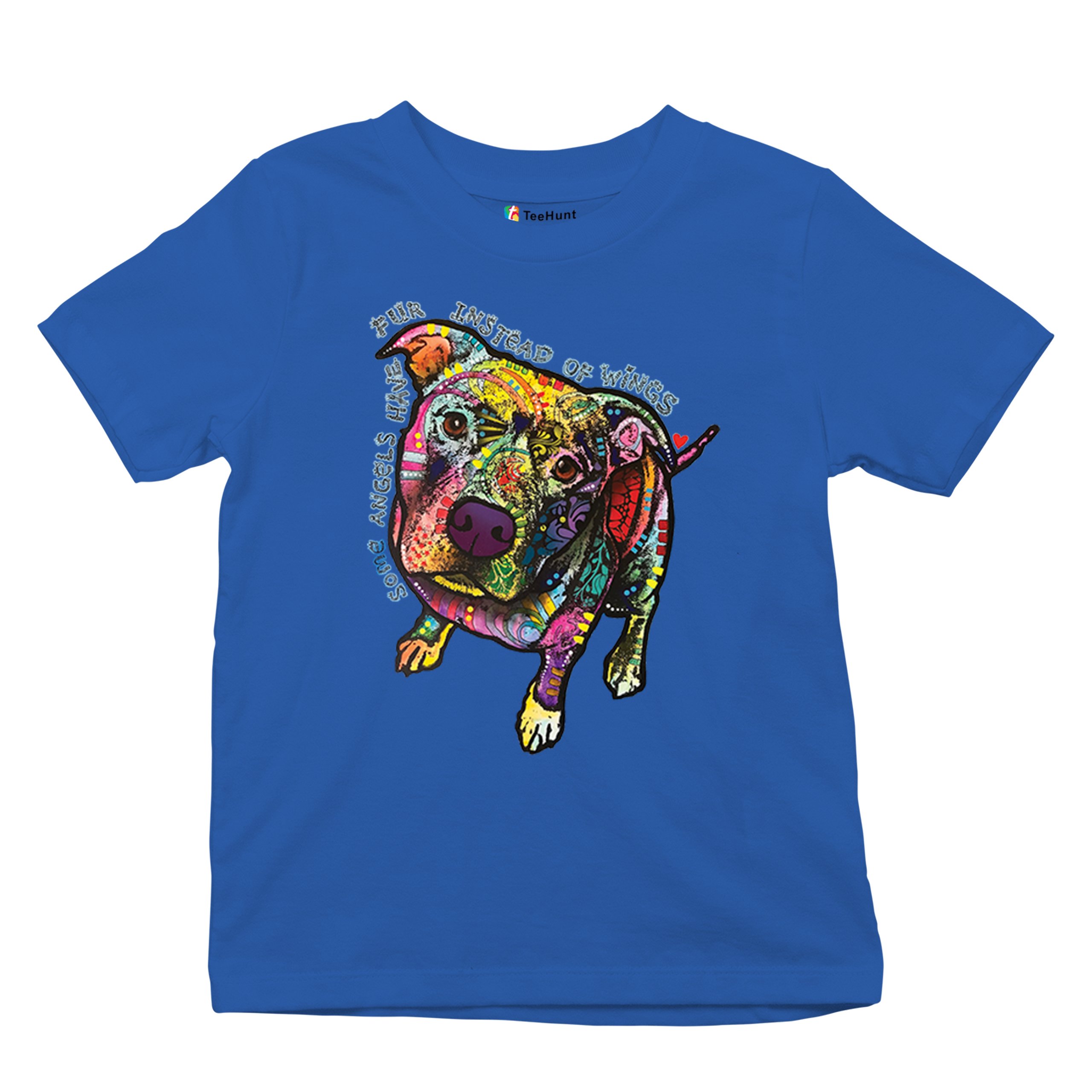Dean Russo Pit Bull Youth T-shirt Some Angels Have Fur Instead of Wings Kids - Picture 41 of 50