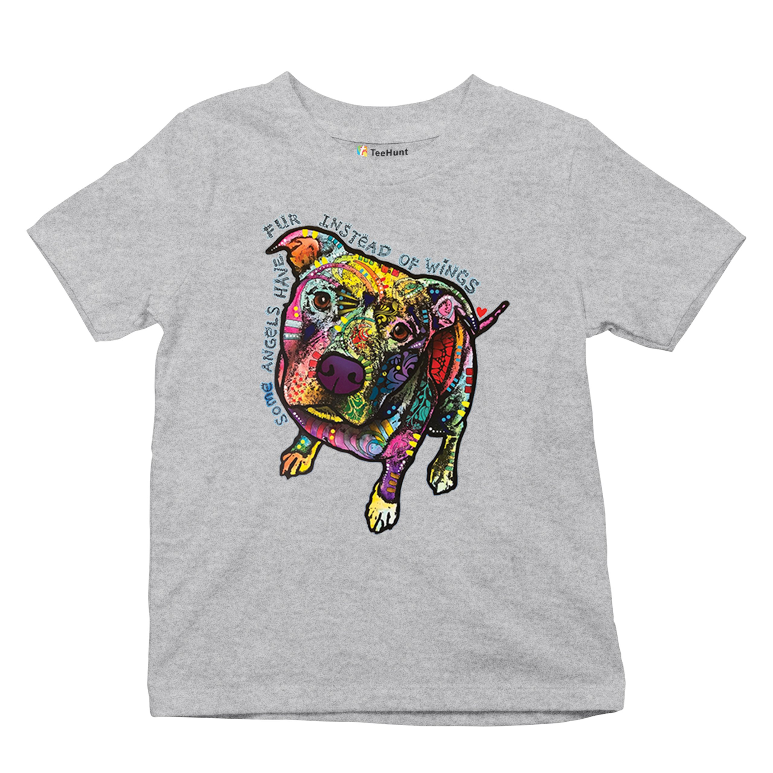 Dean Russo Pit Bull Youth T-shirt Some Angels Have Fur Instead of Wings Kids - Picture 13 of 50