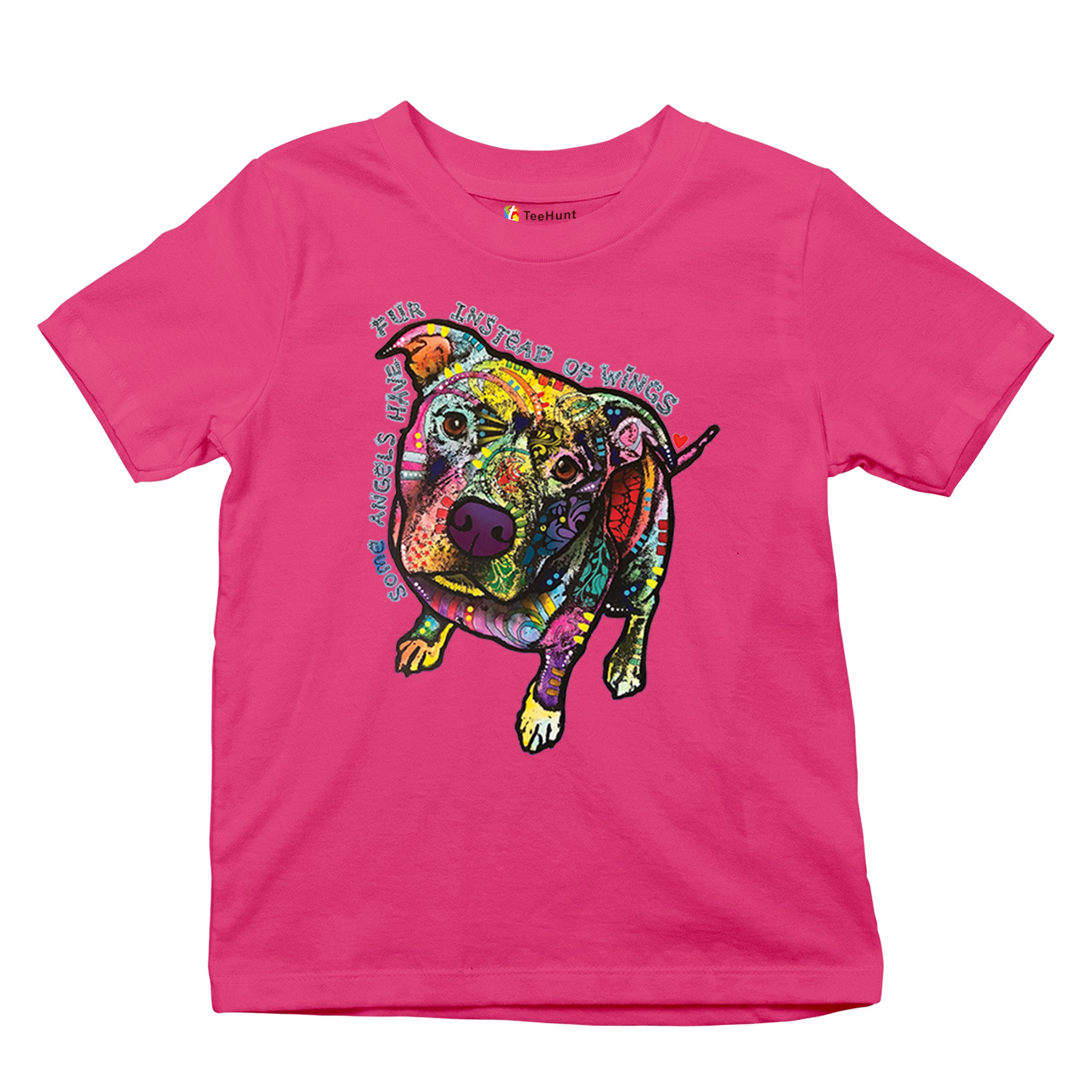 Dean Russo Pit Bull Youth T-shirt Some Angels Have Fur Instead of Wings Kids - Picture 48 of 50