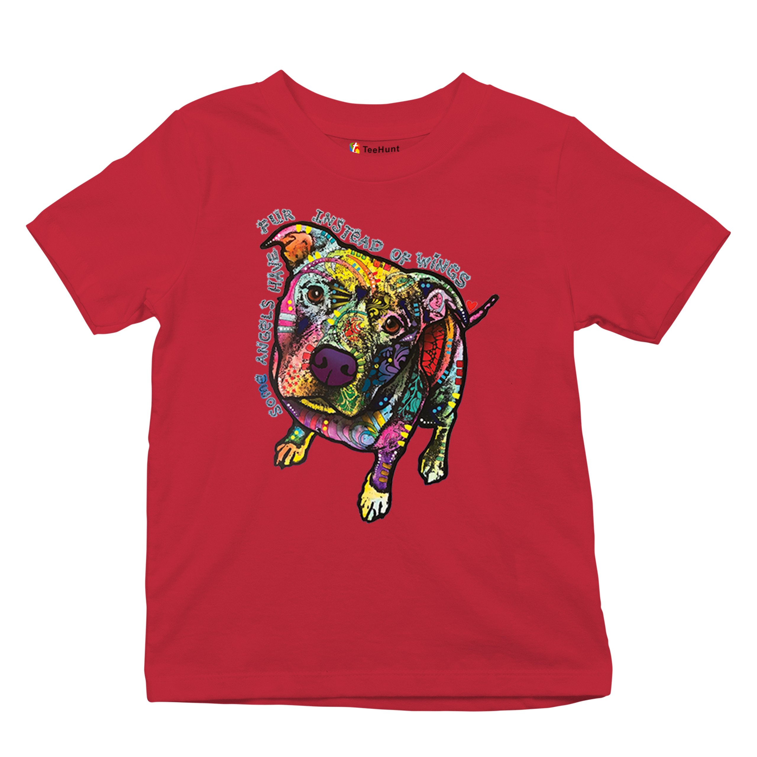 Dean Russo Pit Bull Youth T-shirt Some Angels Have Fur Instead of Wings Kids - Picture 20 of 50