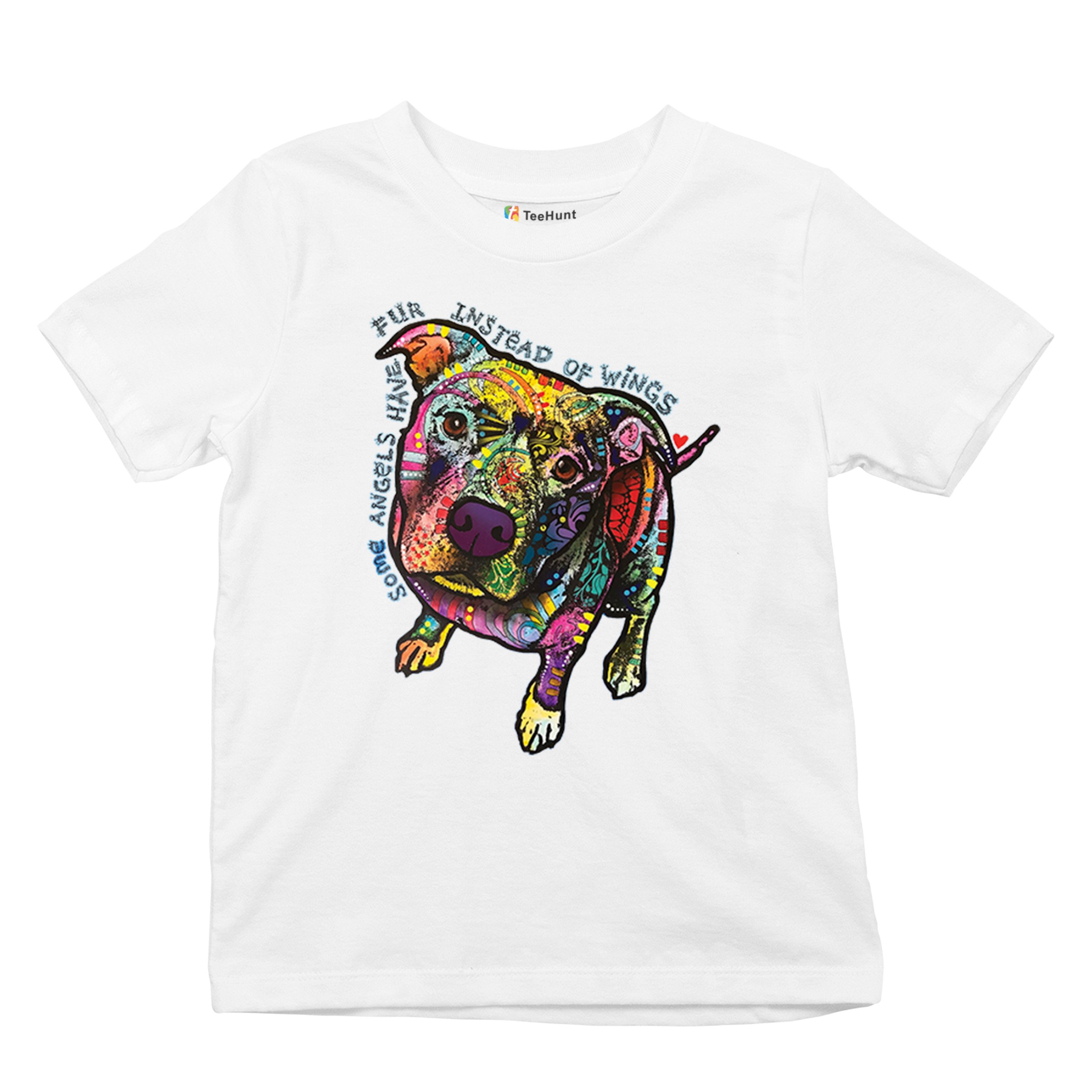 Dean Russo Pit Bull Youth T-shirt Some Angels Have Fur Instead of Wings Kids - Picture 27 of 50