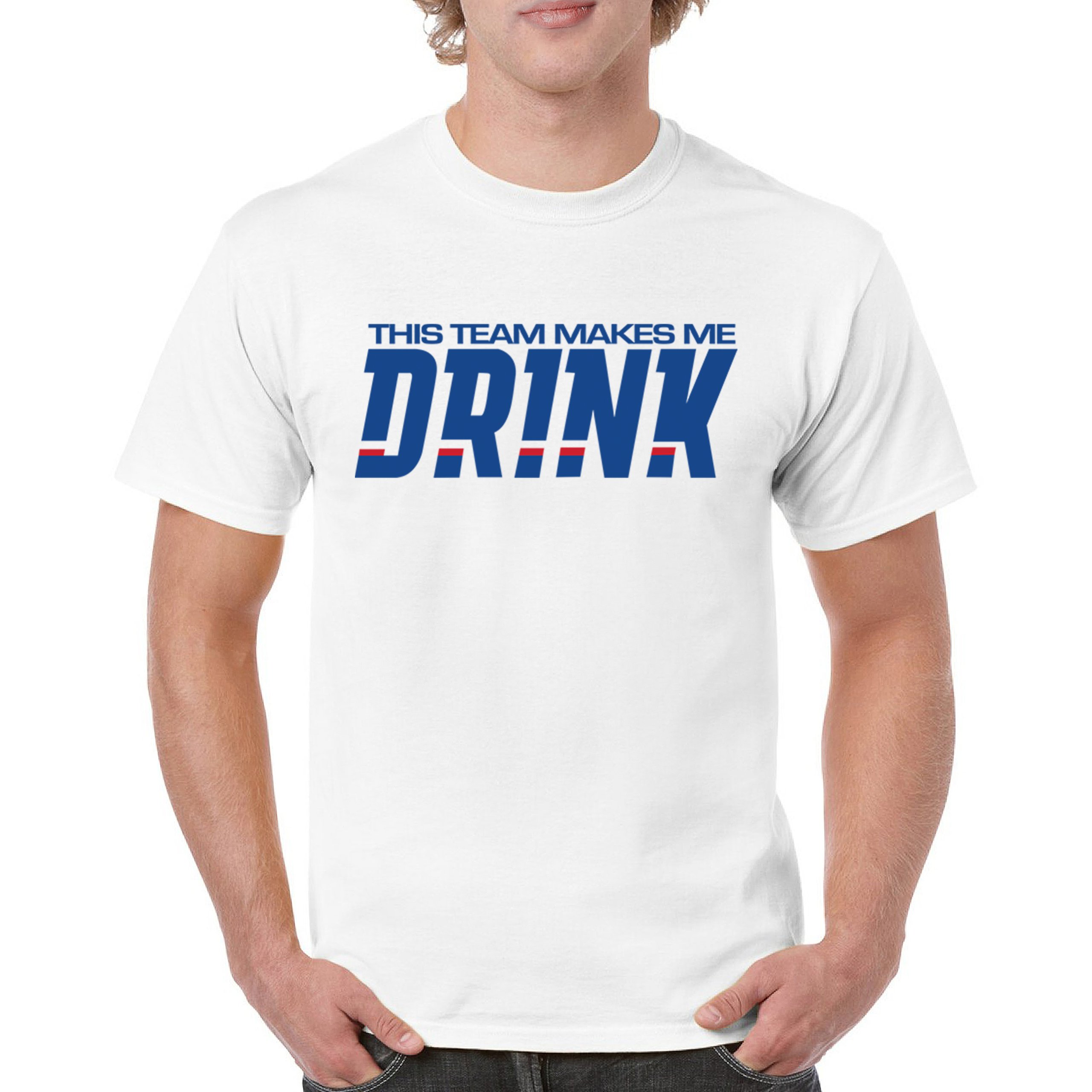 This Team Makes Me Drink T-shirt Buffalo Die-Hard Football Fan Men’s Tee