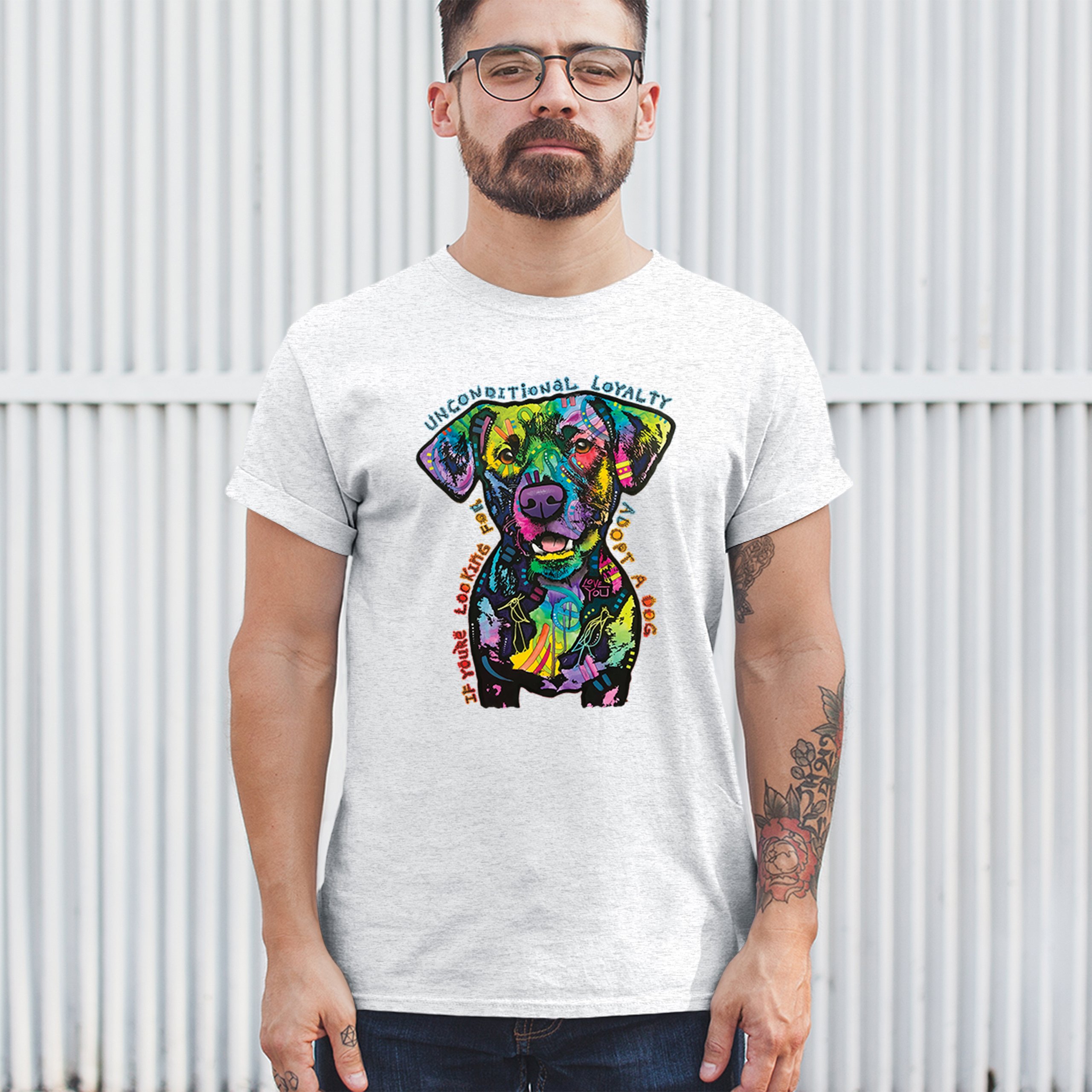 Bedingungslose Loyalität T-Shirt Adopt a Dog Dean Russo Welpe Herren Tee - Bild 68 von 113