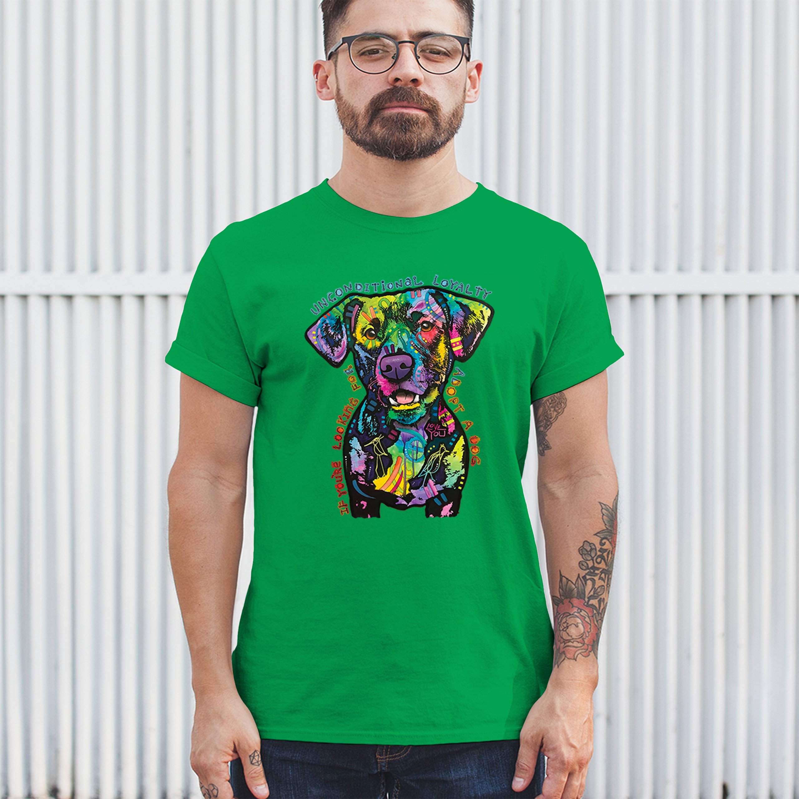 Bedingungslose Loyalität T-Shirt Adopt a Dog Dean Russo Welpe Herren Tee - Bild 61 von 113