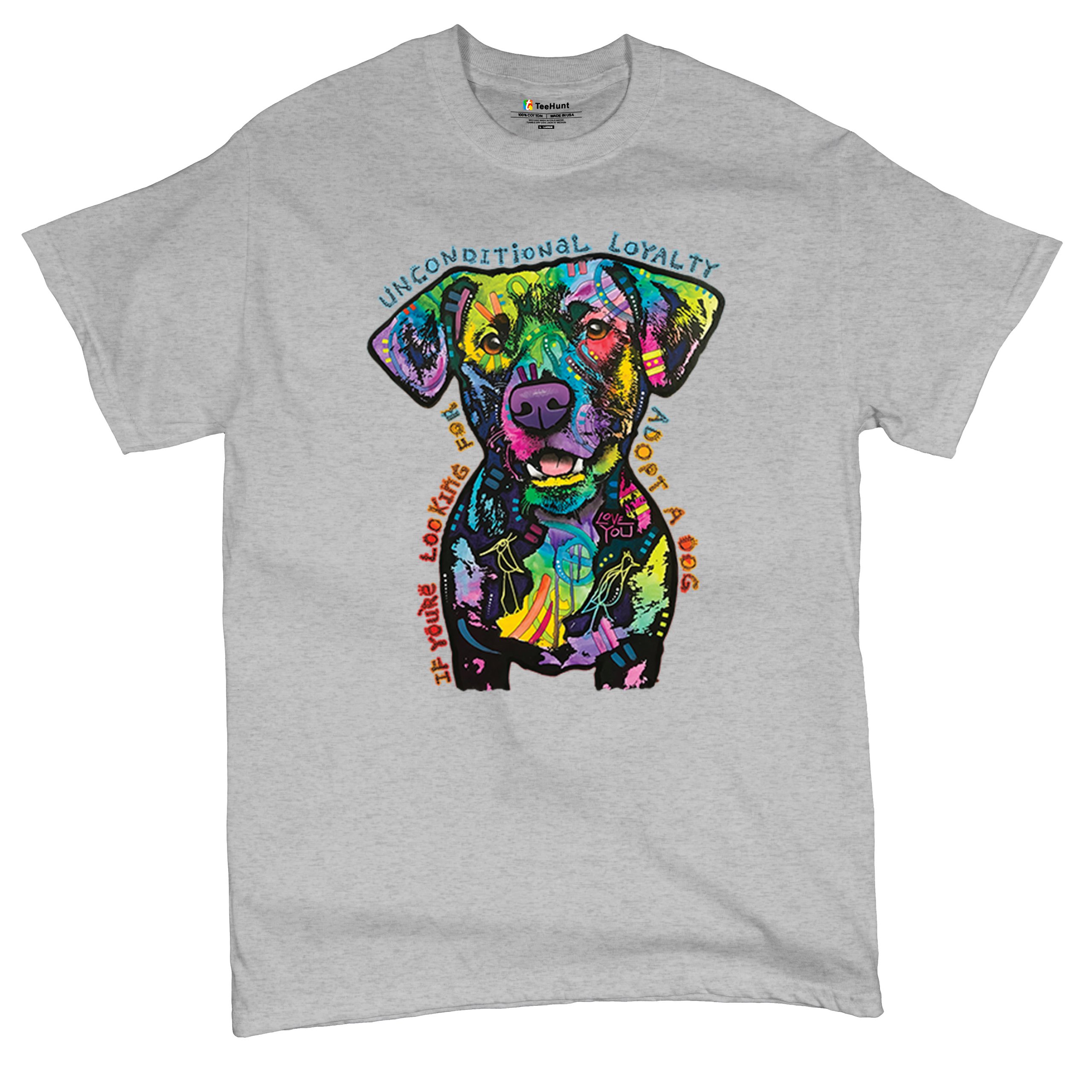Bedingungslose Loyalität T-Shirt Adopt a Dog Dean Russo Welpe Herren Tee - Bild 13 von 113