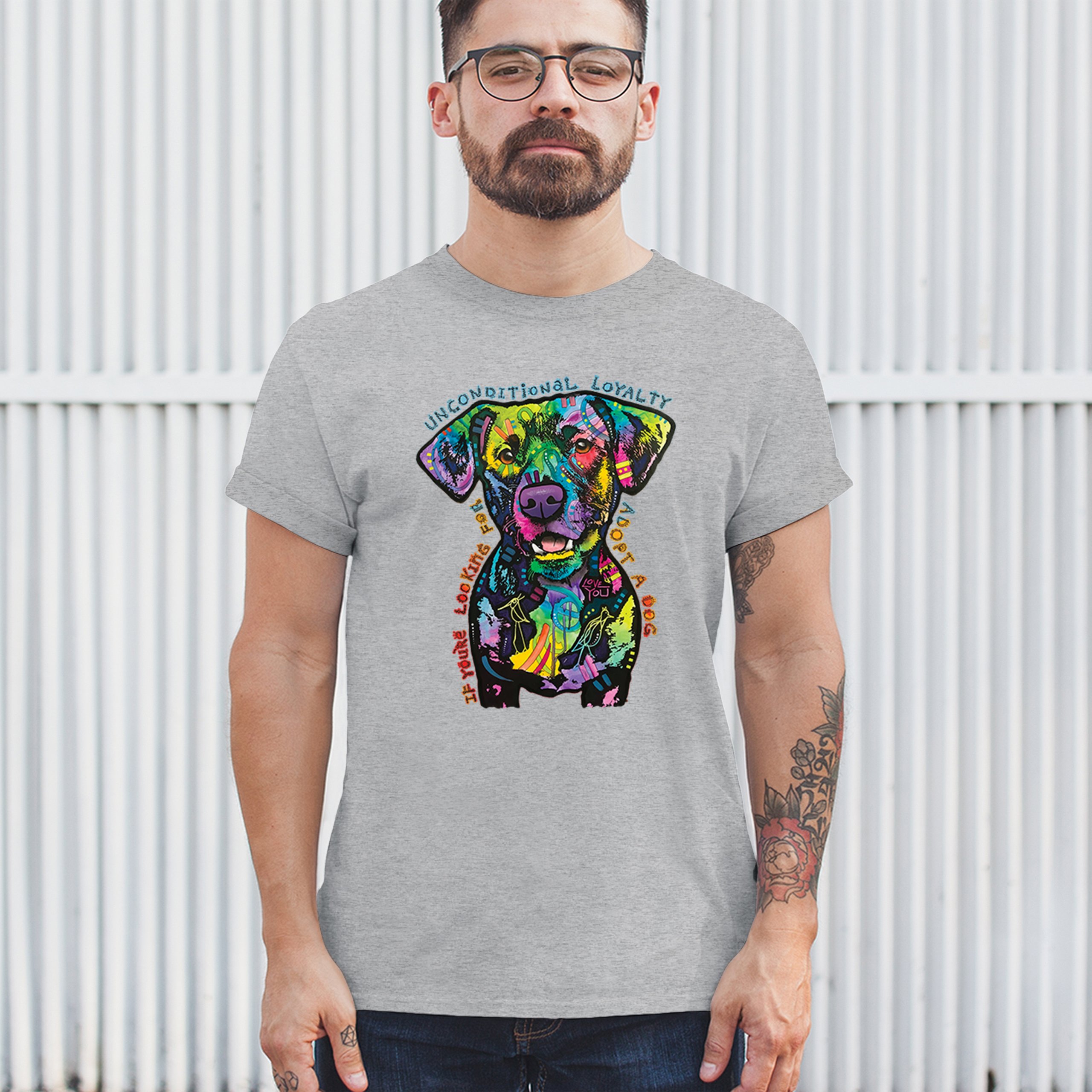 Bedingungslose Loyalität T-Shirt Adopt a Dog Dean Russo Welpe Herren Tee - Bild 12 von 113