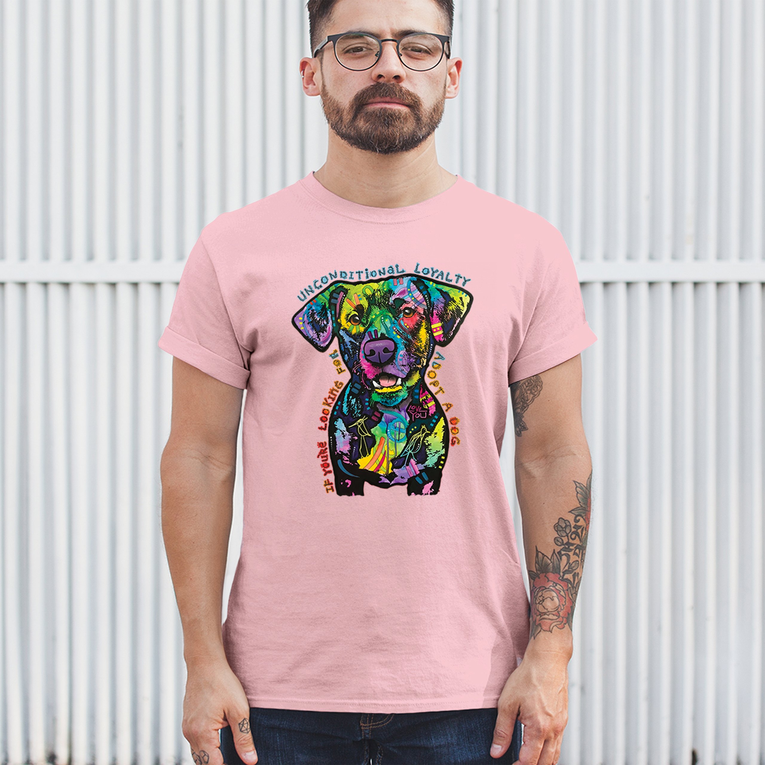 Bedingungslose Loyalität T-Shirt Adopt a Dog Dean Russo Welpe Herren Tee - Bild 89 von 113