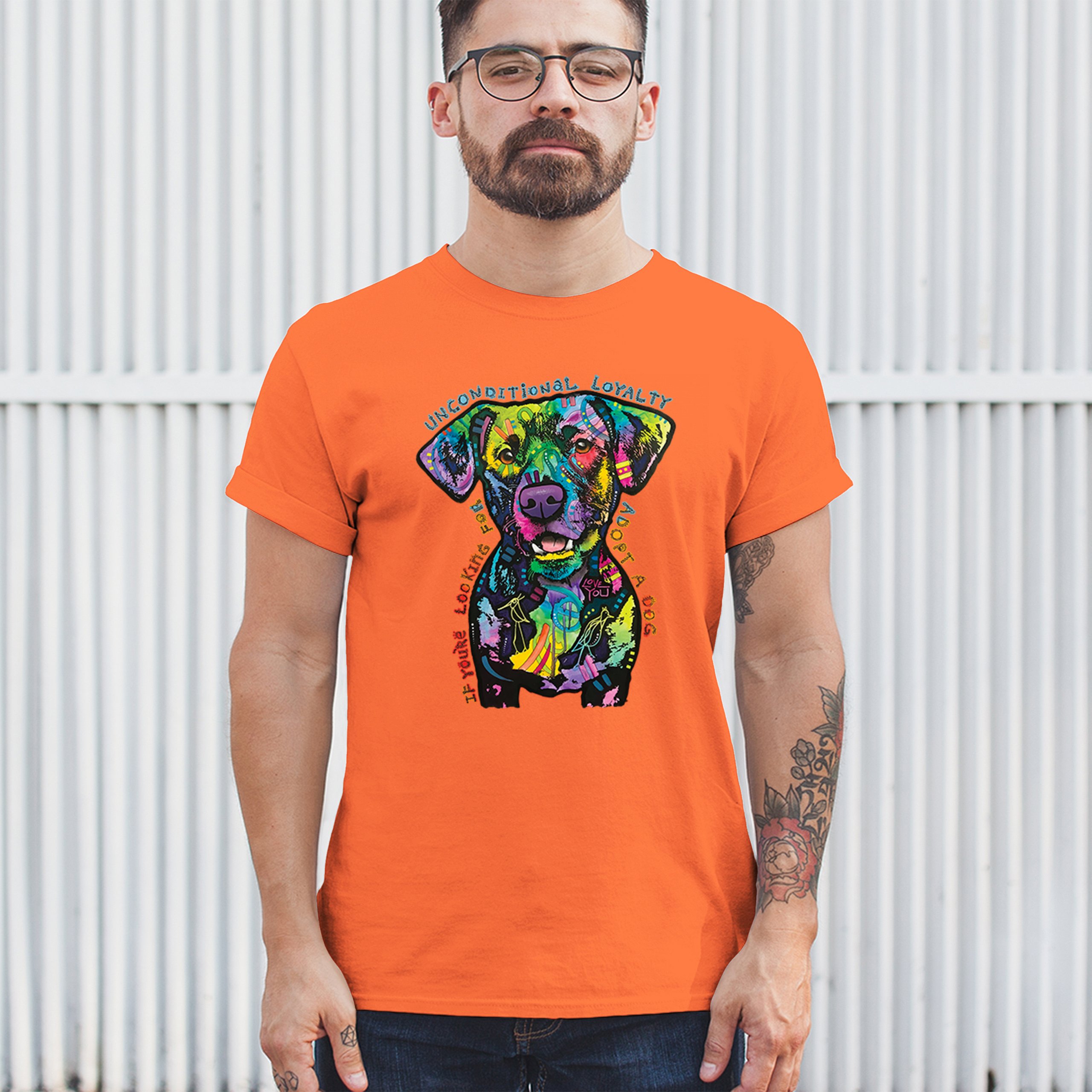 Bedingungslose Loyalität T-Shirt Adopt a Dog Dean Russo Welpe Herren Tee - Bild 19 von 113