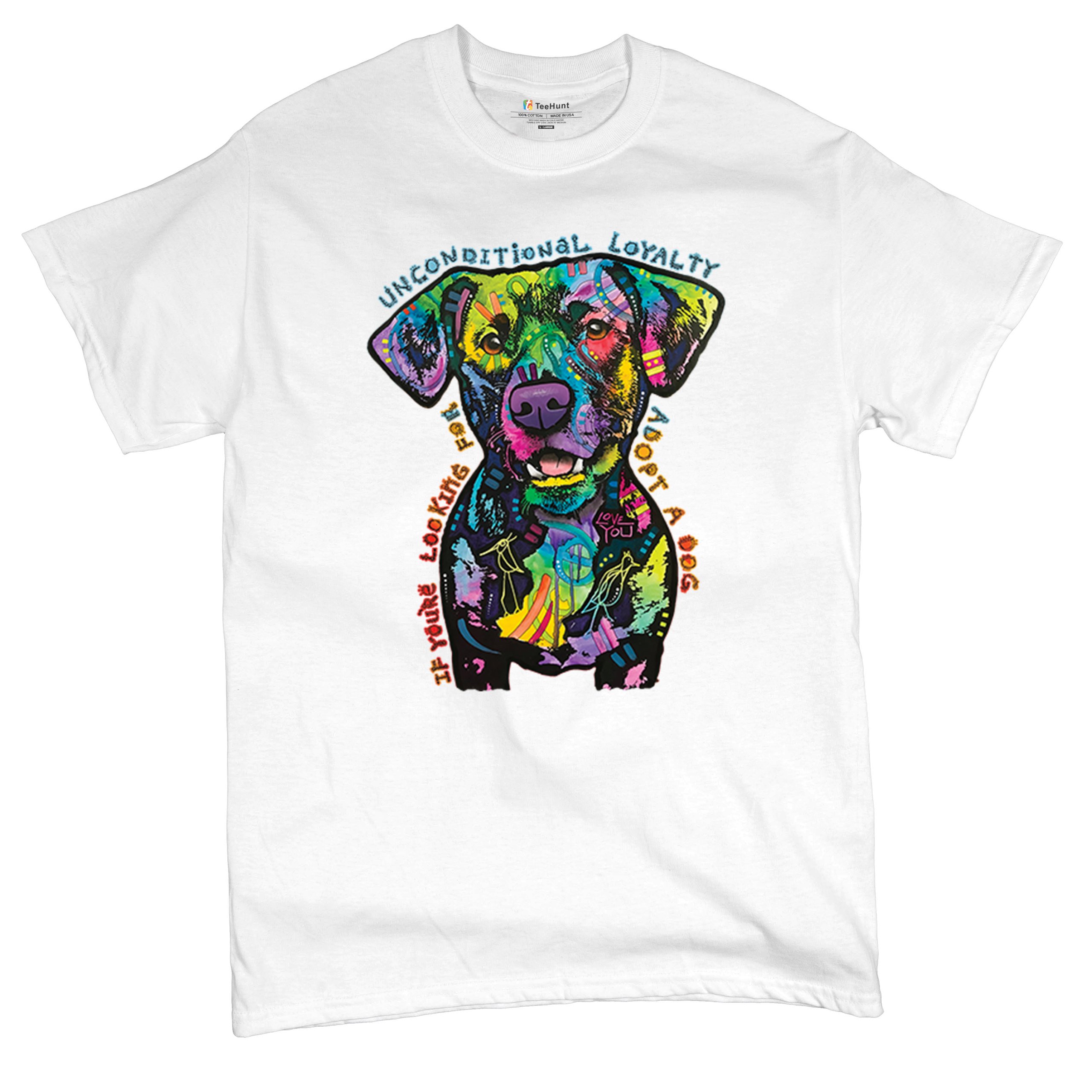 Bedingungslose Loyalität T-Shirt Adopt a Dog Dean Russo Welpe Herren Tee - Bild 48 von 113