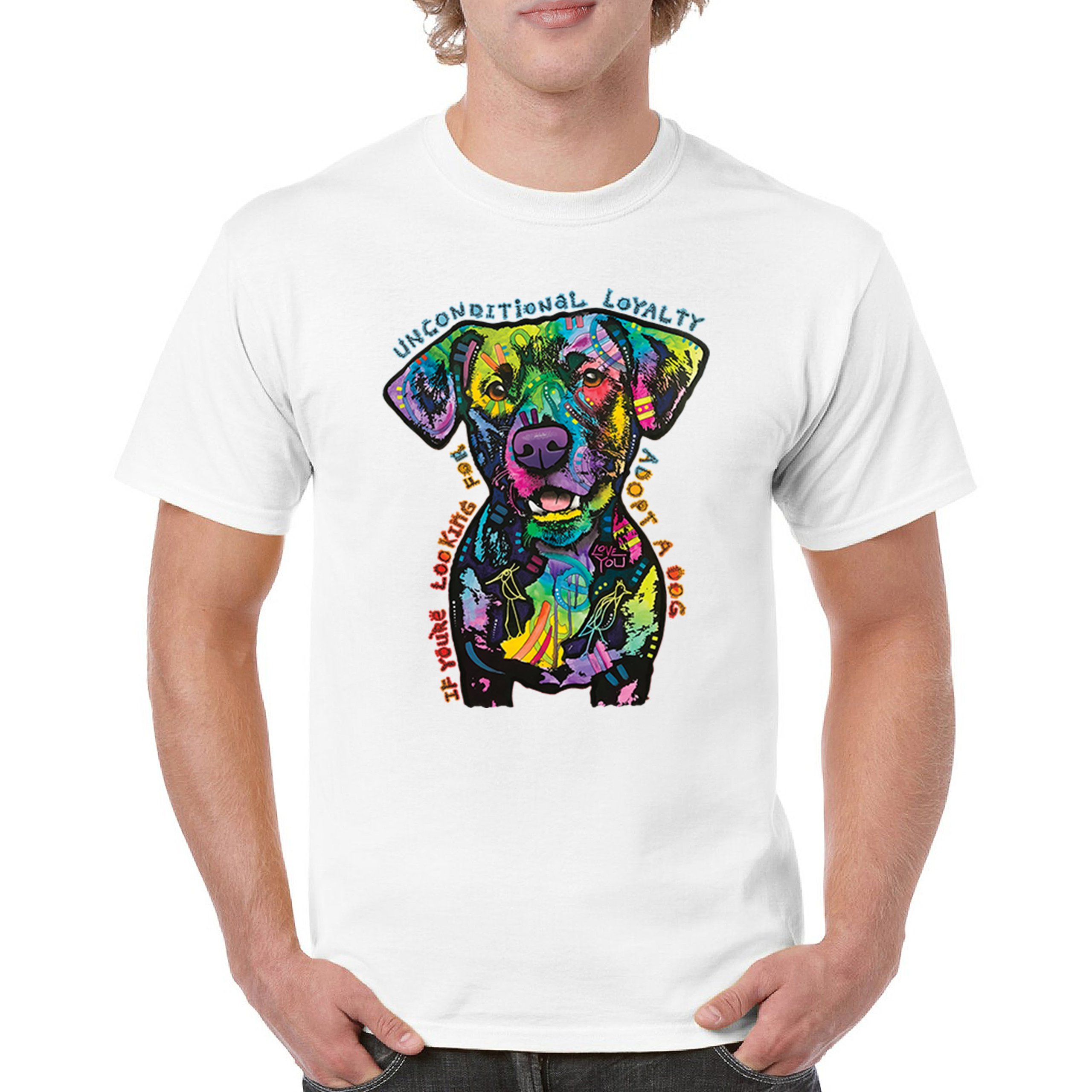 Bedingungslose Loyalität T-Shirt Adopt a Dog Dean Russo Welpe Herren Tee - Bild 44 von 113