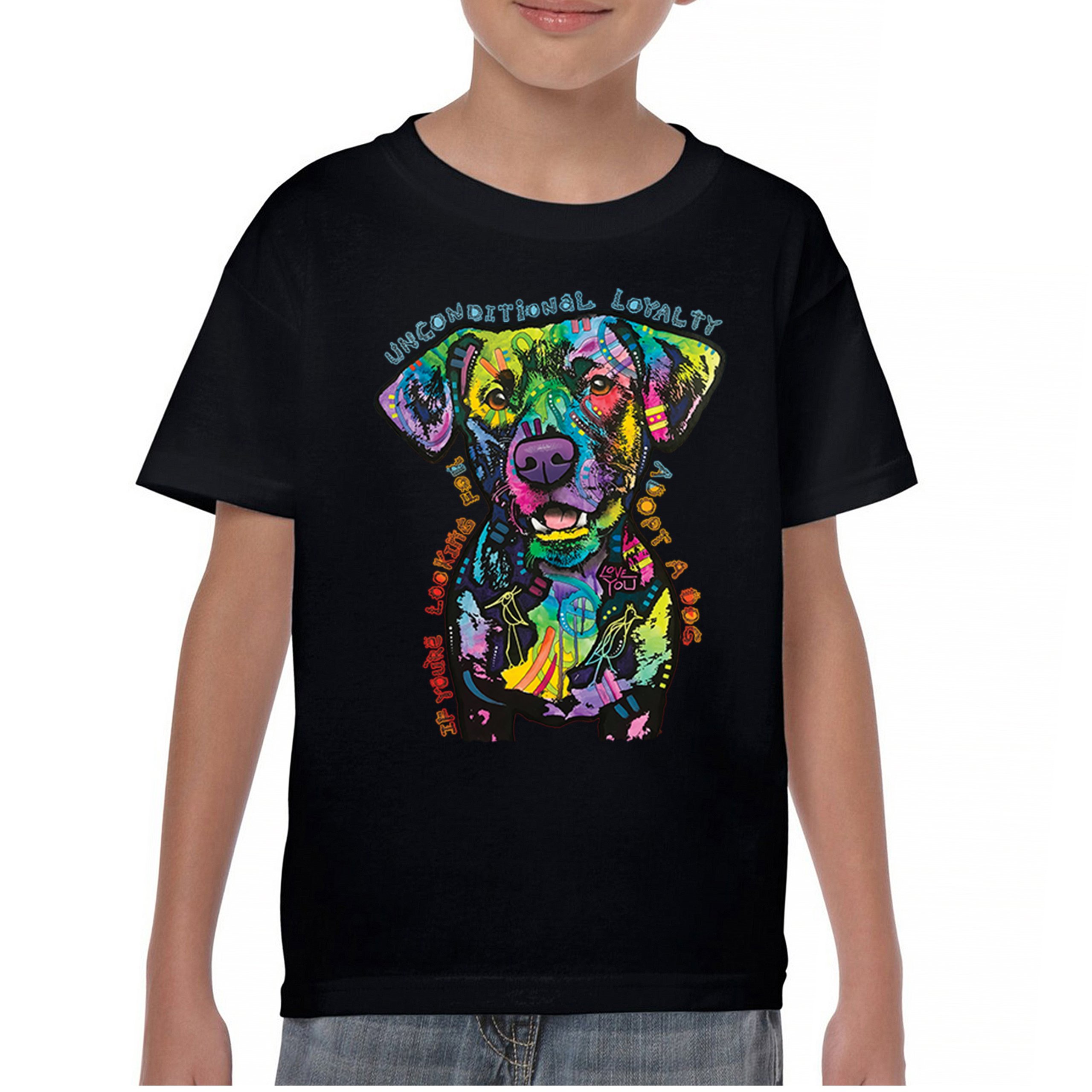 Unconditional Loyalty Youth T-shirt Adopt a Dog Dean Russo Puppy Kids - Picture 2 of 50