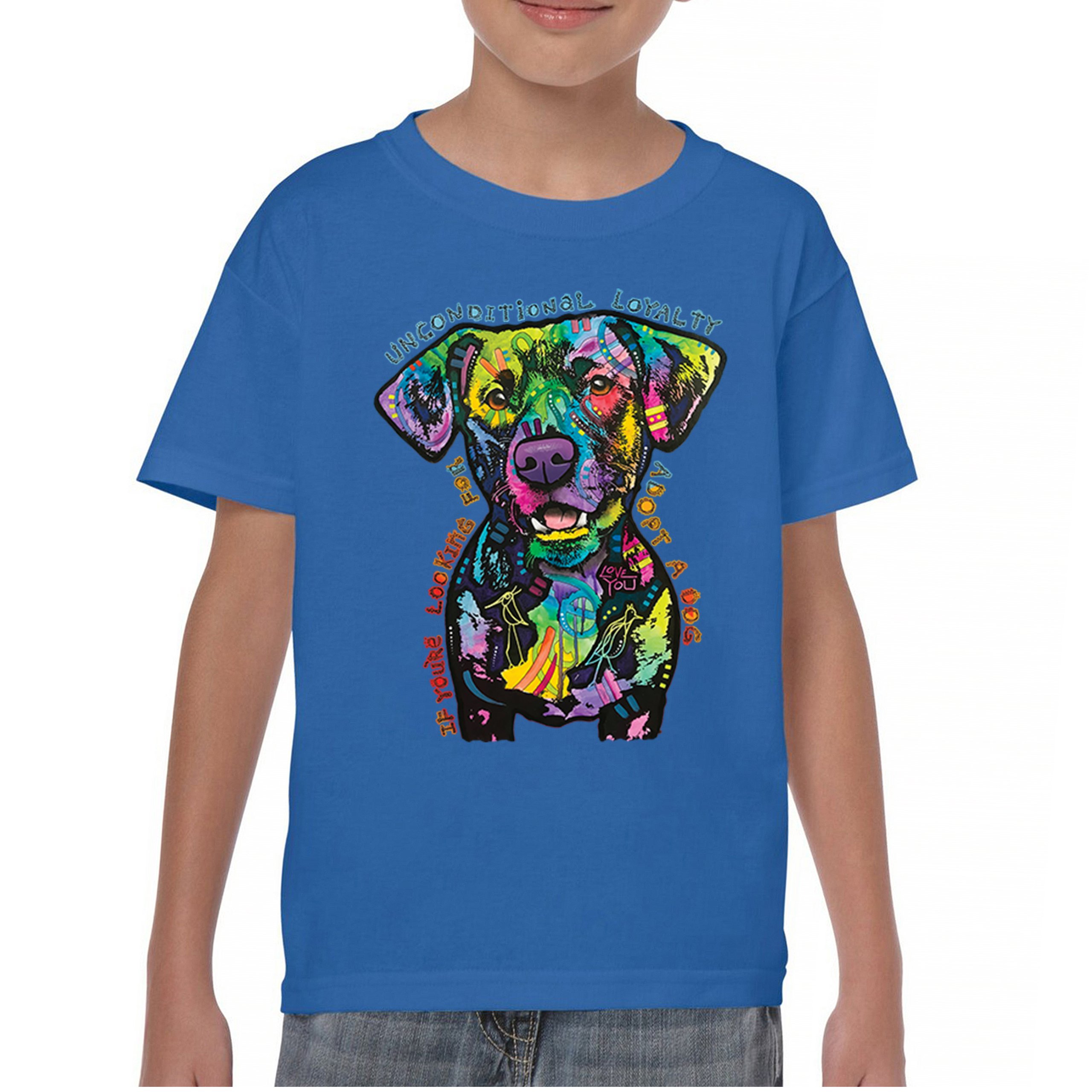 Unconditional Loyalty Youth T-shirt Adopt a Dog Dean Russo Puppy Kids - Picture 37 of 50