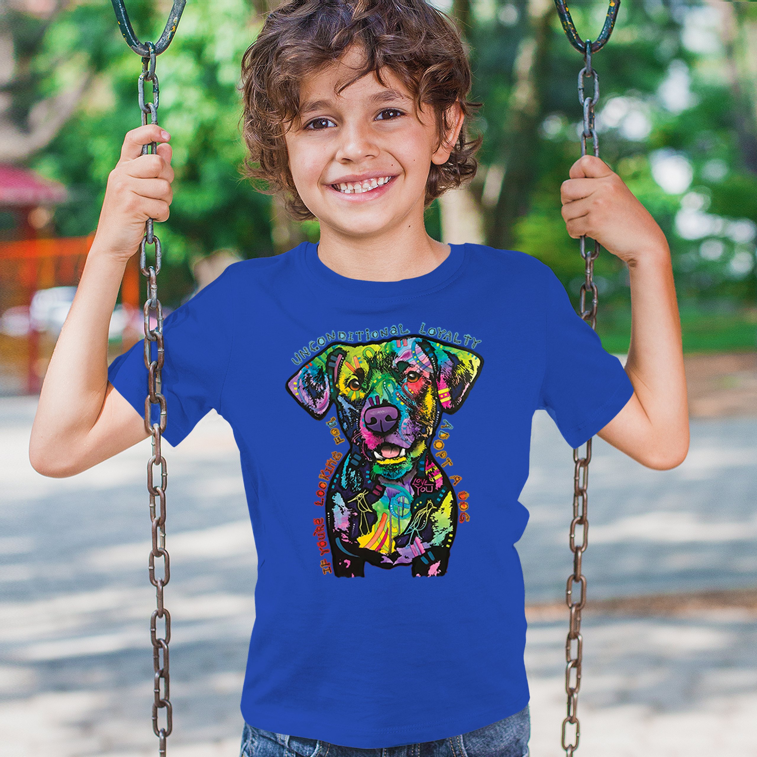 Unconditional Loyalty Youth T-shirt Adopt a Dog Dean Russo Puppy Kids - Picture 40 of 50