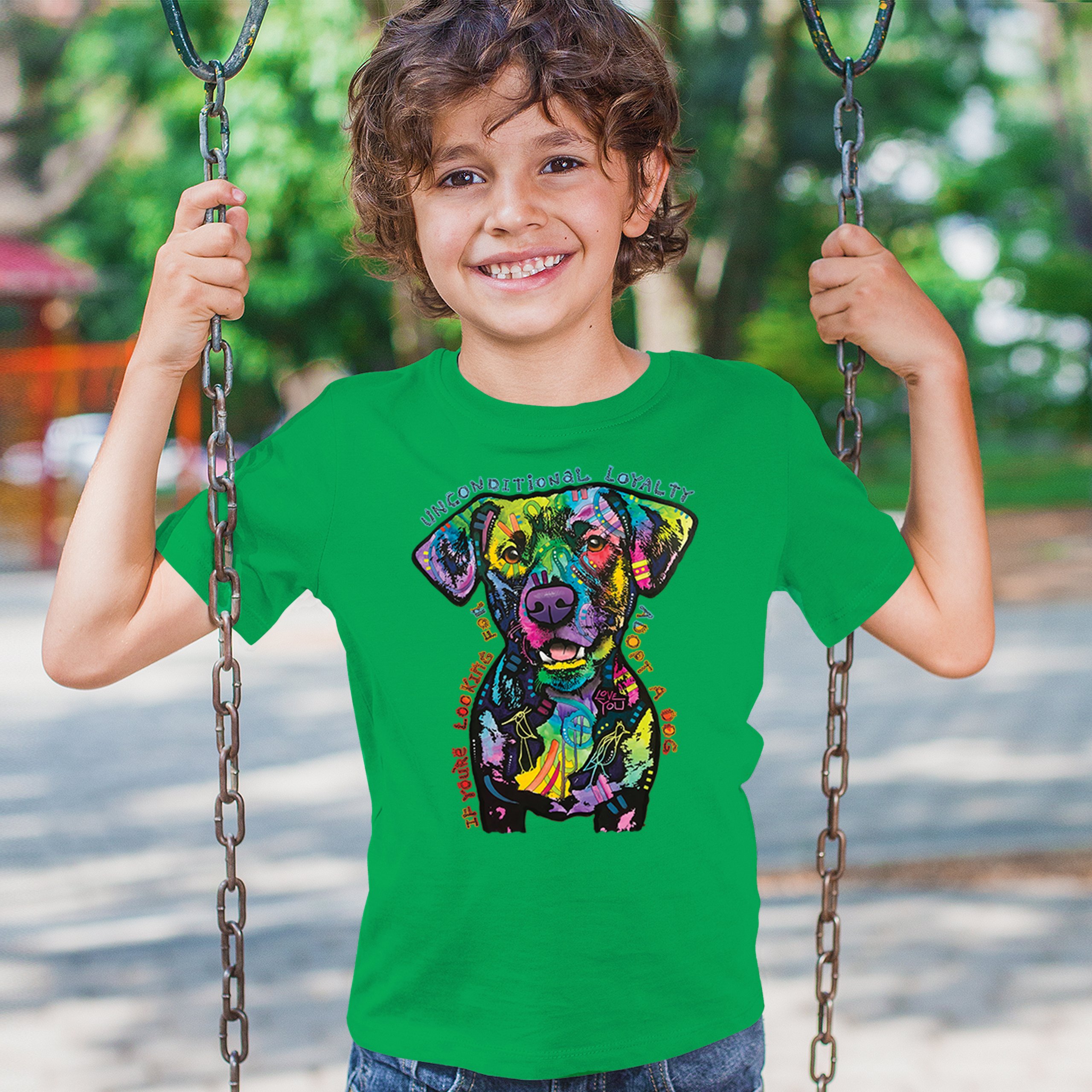 Unconditional Loyalty Youth T-shirt Adopt a Dog Dean Russo Puppy Kids - Picture 33 of 50
