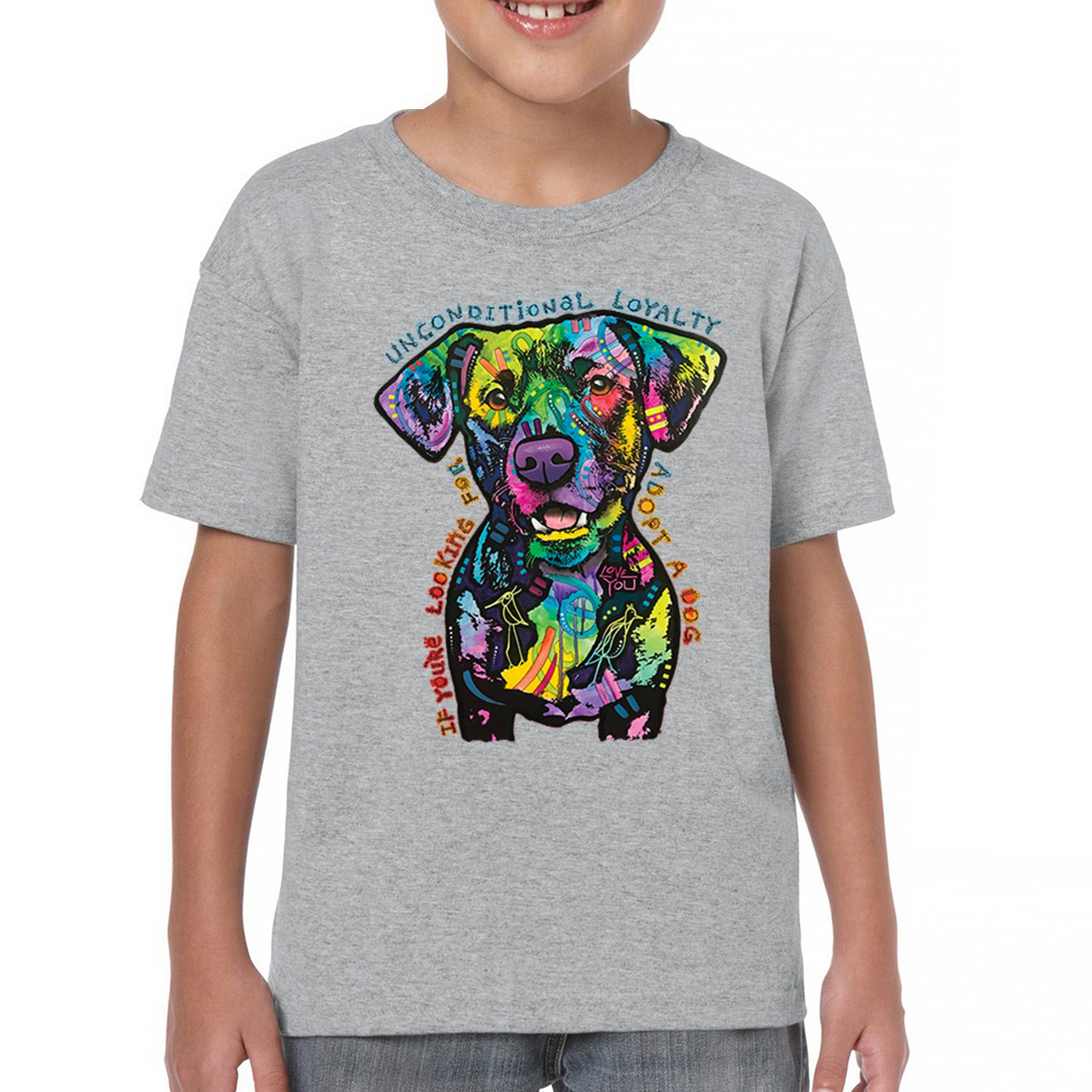 Unconditional Loyalty Youth T-shirt Adopt a Dog Dean Russo Puppy Kids - Picture 9 of 50