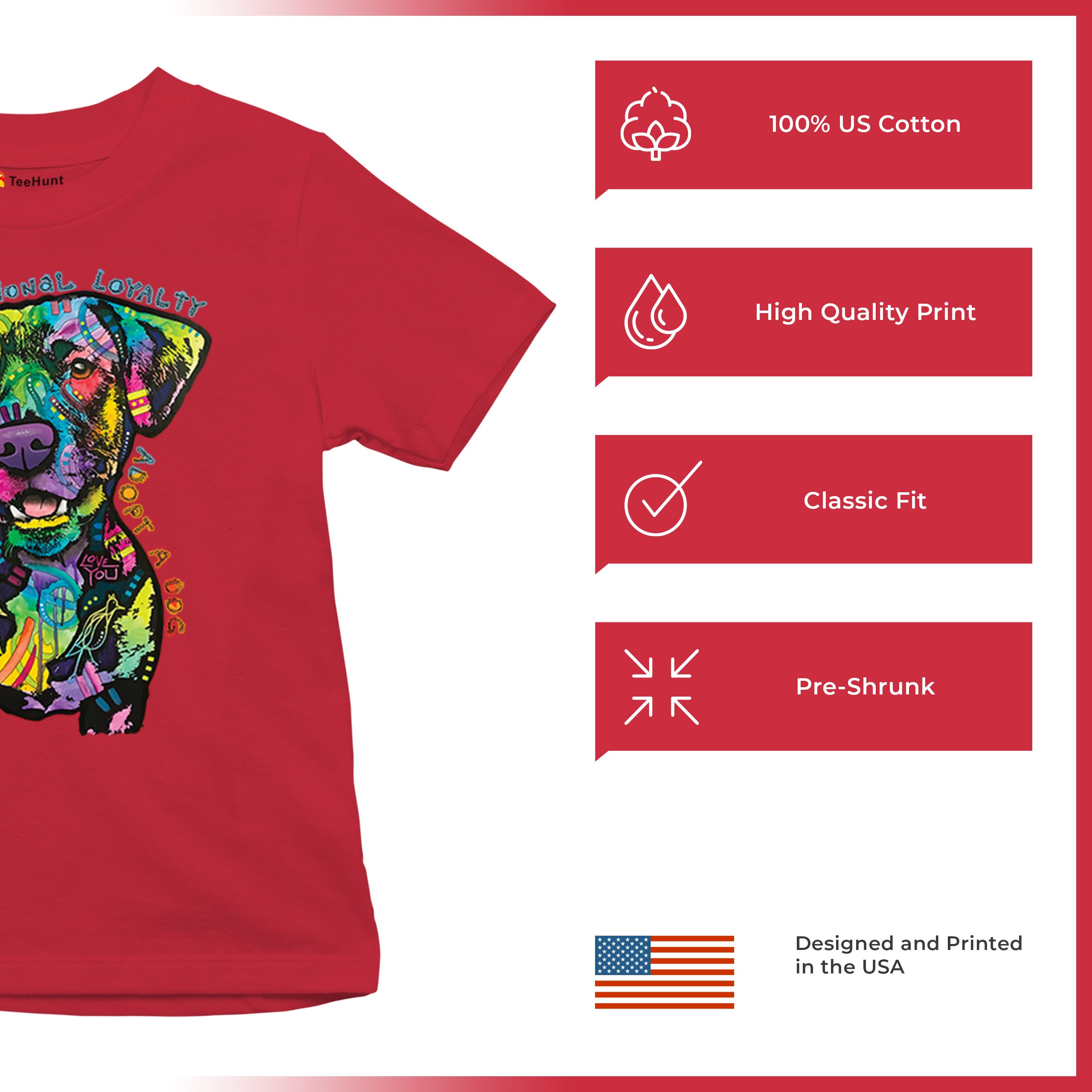 Unconditional Loyalty Youth T-shirt Adopt a Dog Dean Russo Puppy Kids - Picture 21 of 50