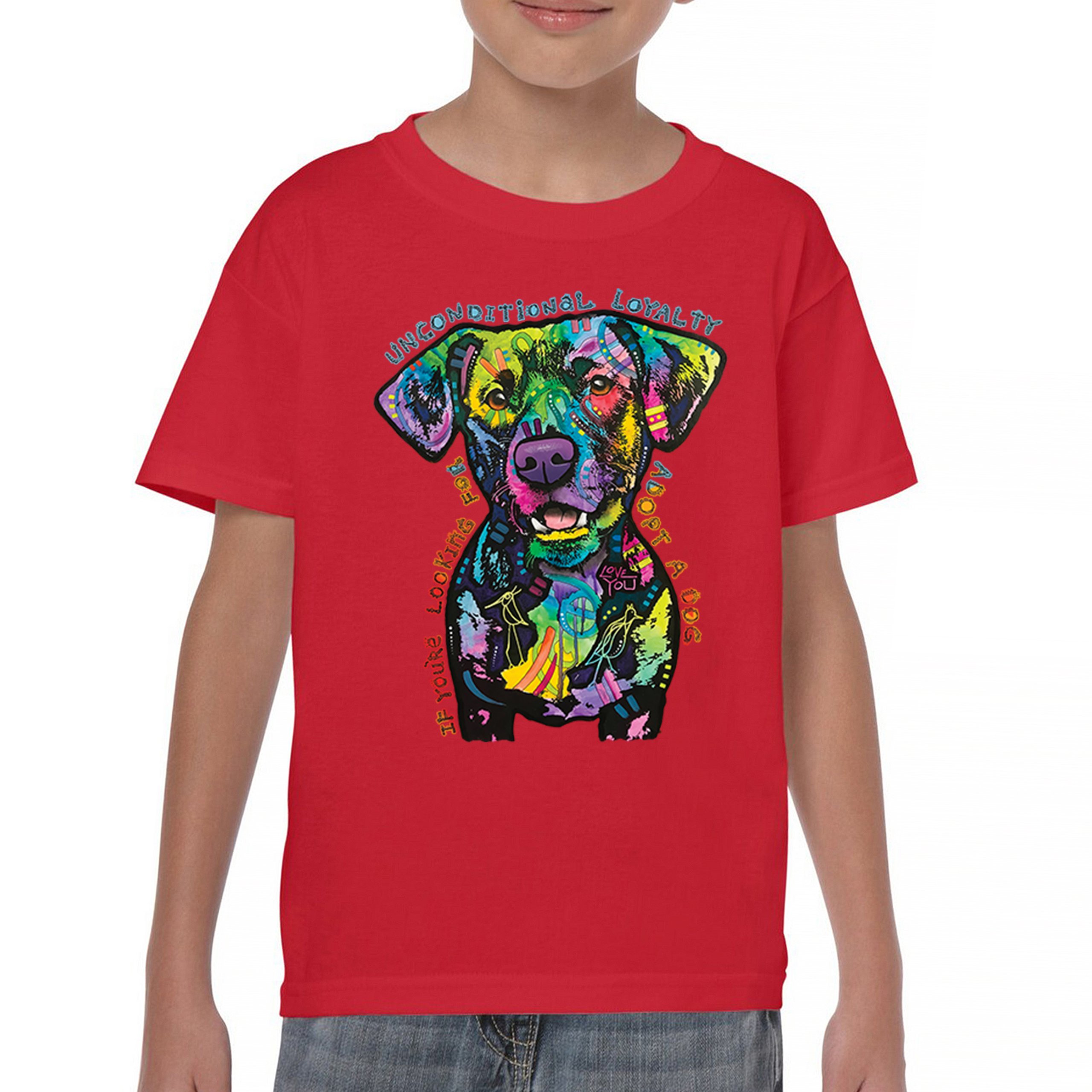 Unconditional Loyalty Youth T-shirt Adopt a Dog Dean Russo Puppy Kids - Picture 16 of 50