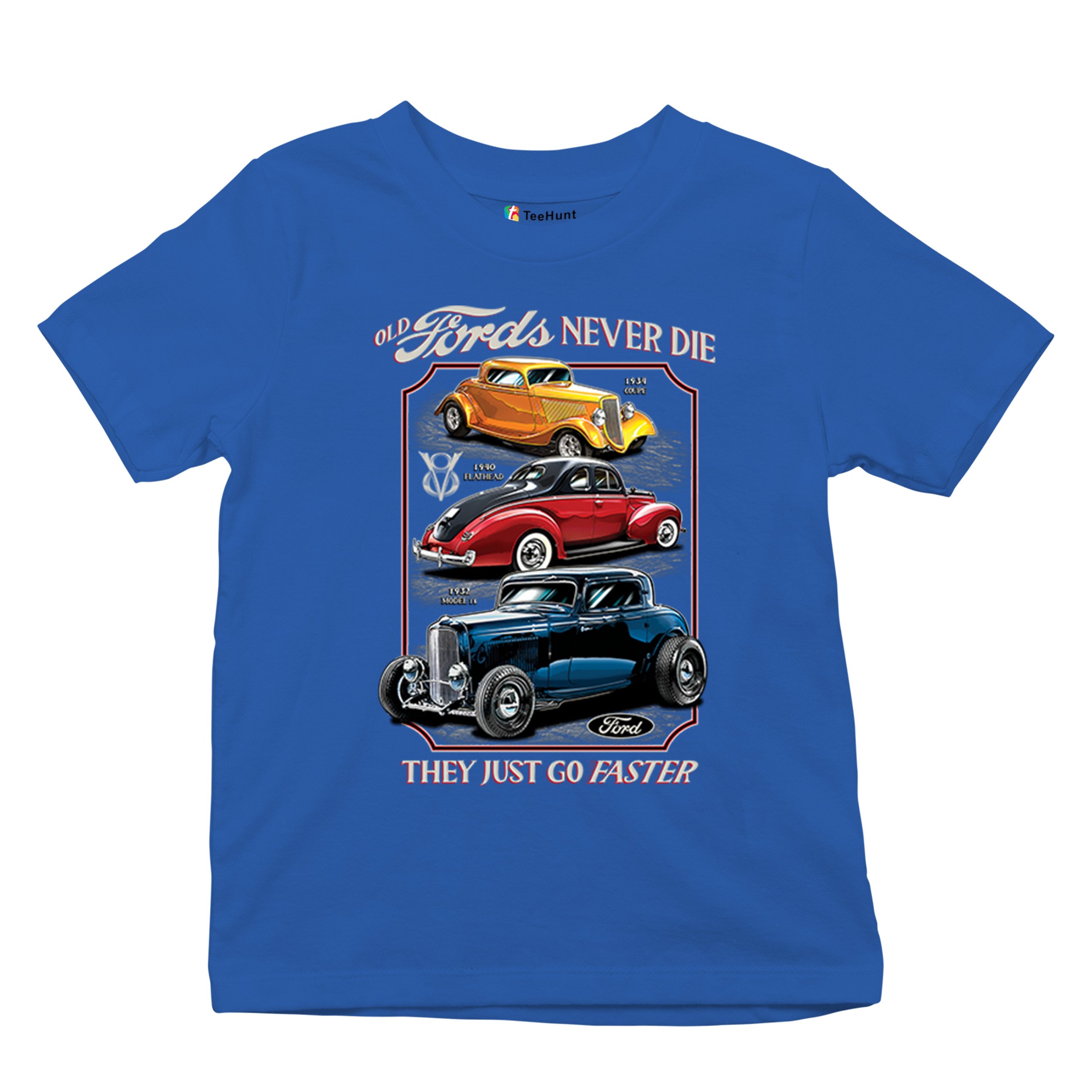 Ford Hot Rod Legends Youth T-shirt 1932 Model B 1934 Coupe 40 Flathead Kids - Picture 41 of 50