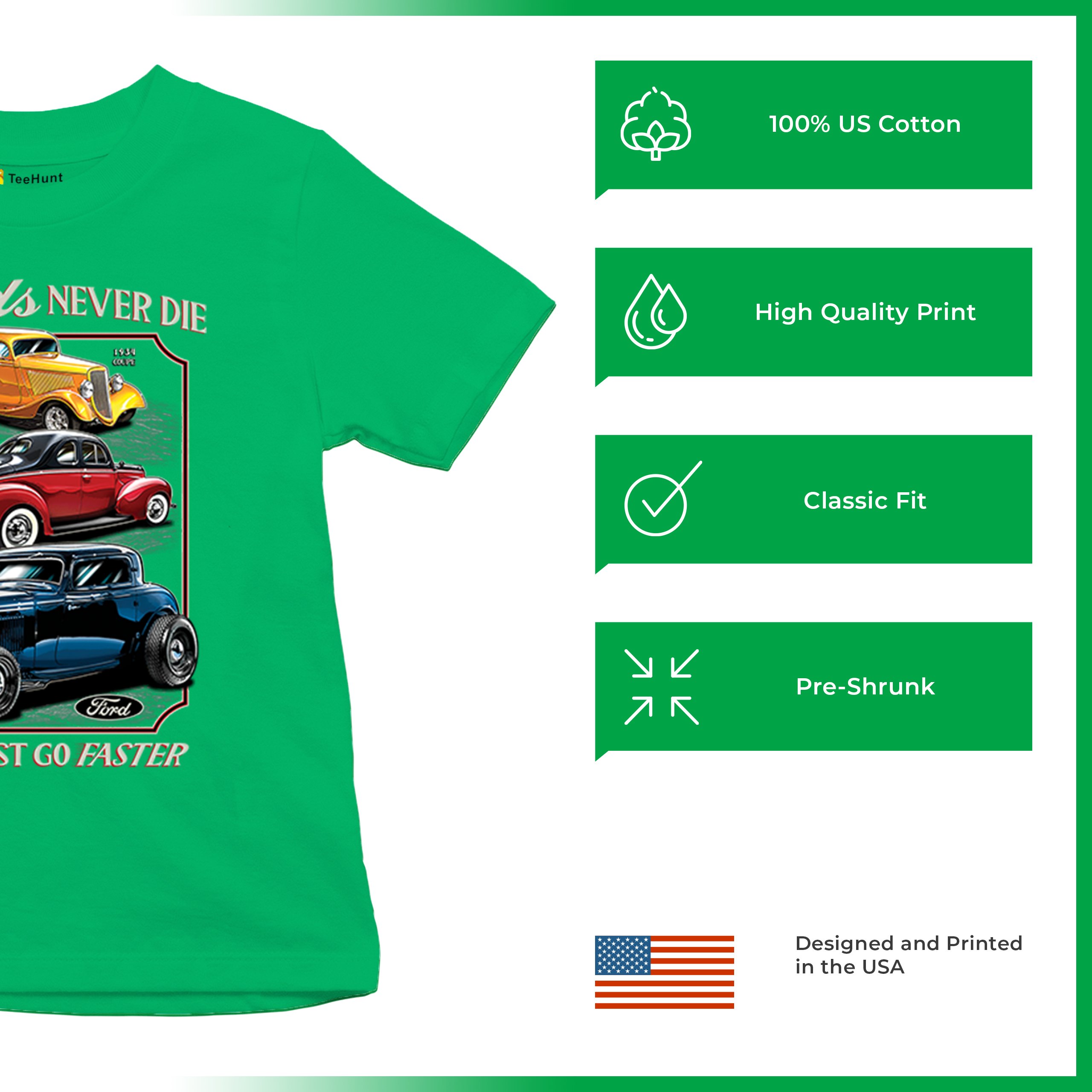Ford Hot Rod Legends Youth T-shirt 1932 Model B 1934 Coupe 40 Flathead Kids - Picture 35 of 50