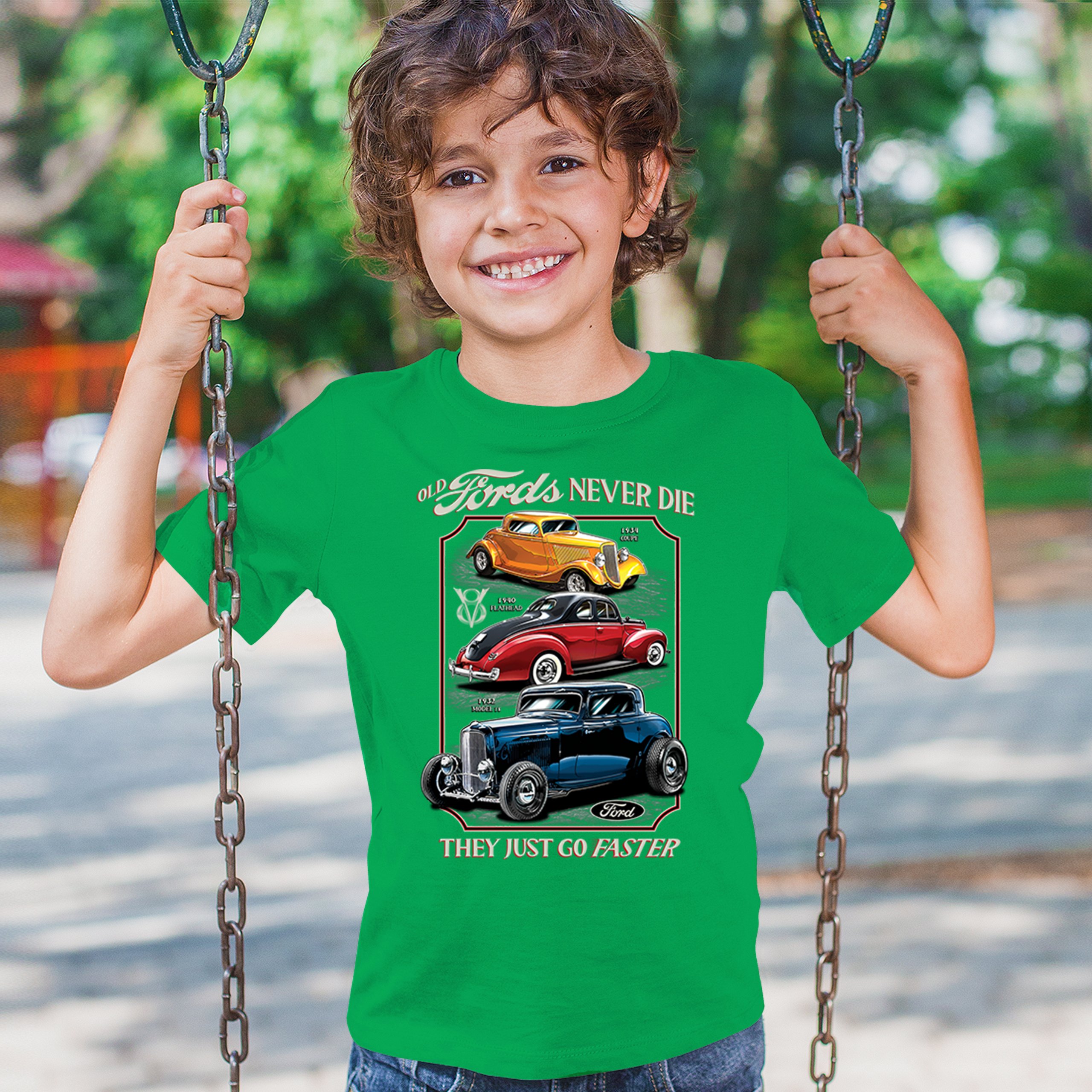Ford Hot Rod Legends Youth T-shirt 1932 Model B 1934 Coupe 40 Flathead Kids - Picture 33 of 50