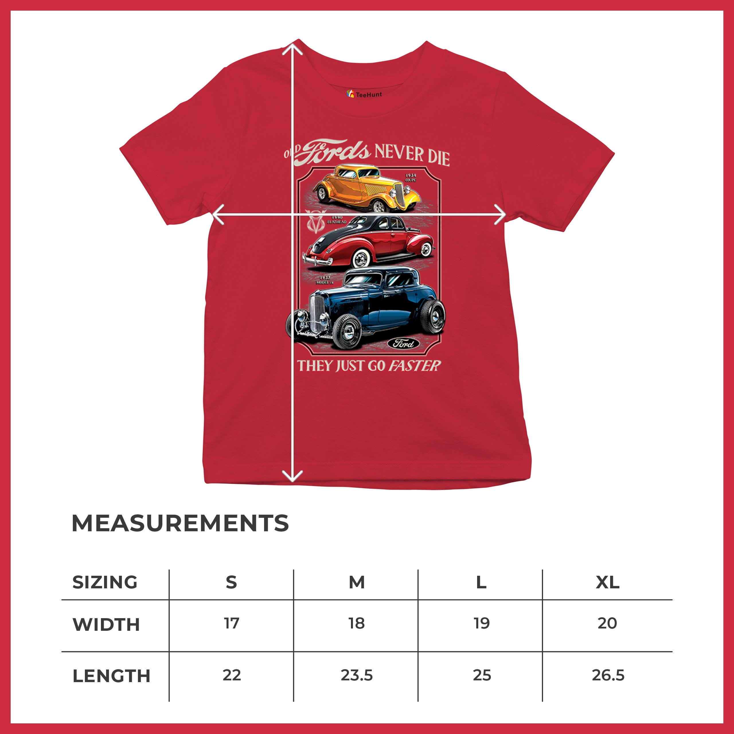 Ford Hot Rod Legends Youth T-shirt 1932 Model B 1934 Coupe 40 Flathead Kids - Picture 22 of 50