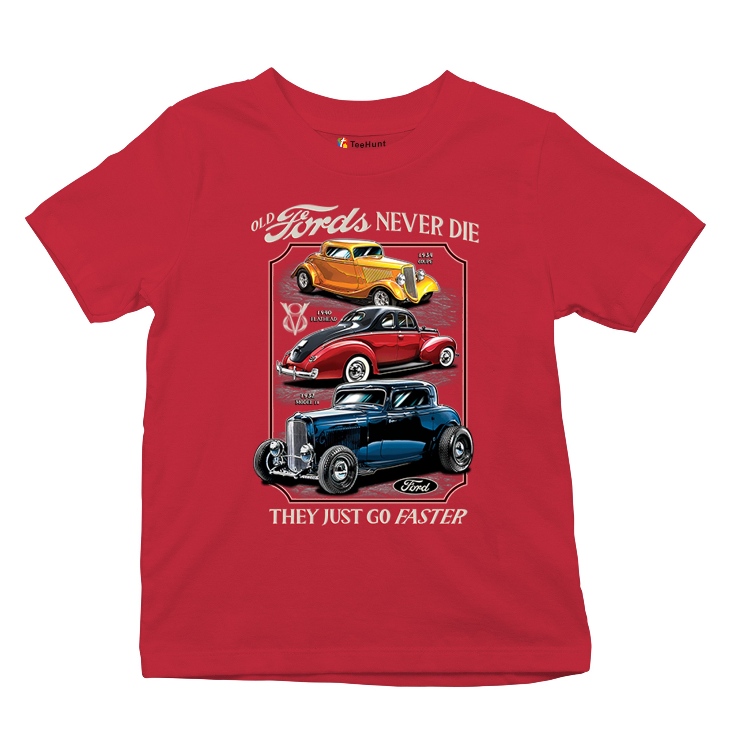 Ford Hot Rod Legends Youth T-shirt 1932 Model B 1934 Coupe 40 Flathead Kids - Picture 20 of 50
