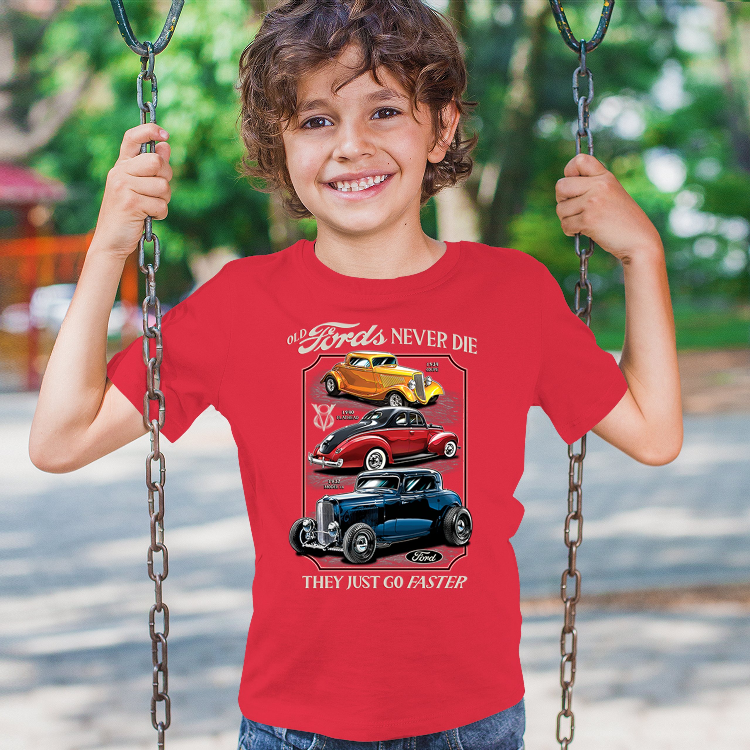 Ford Hot Rod Legends Youth T-shirt 1932 Model B 1934 Coupe 40 Flathead Kids - Picture 19 of 50
