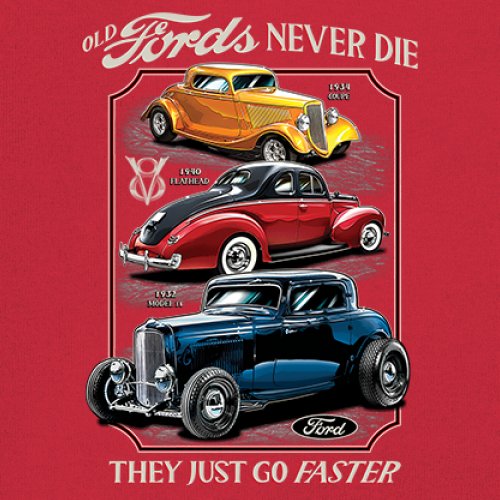 Ford Hot Rod Legends Youth T-shirt 1932 Model B 1934 Coupe 40 Flathead Kids - Picture 18 of 50