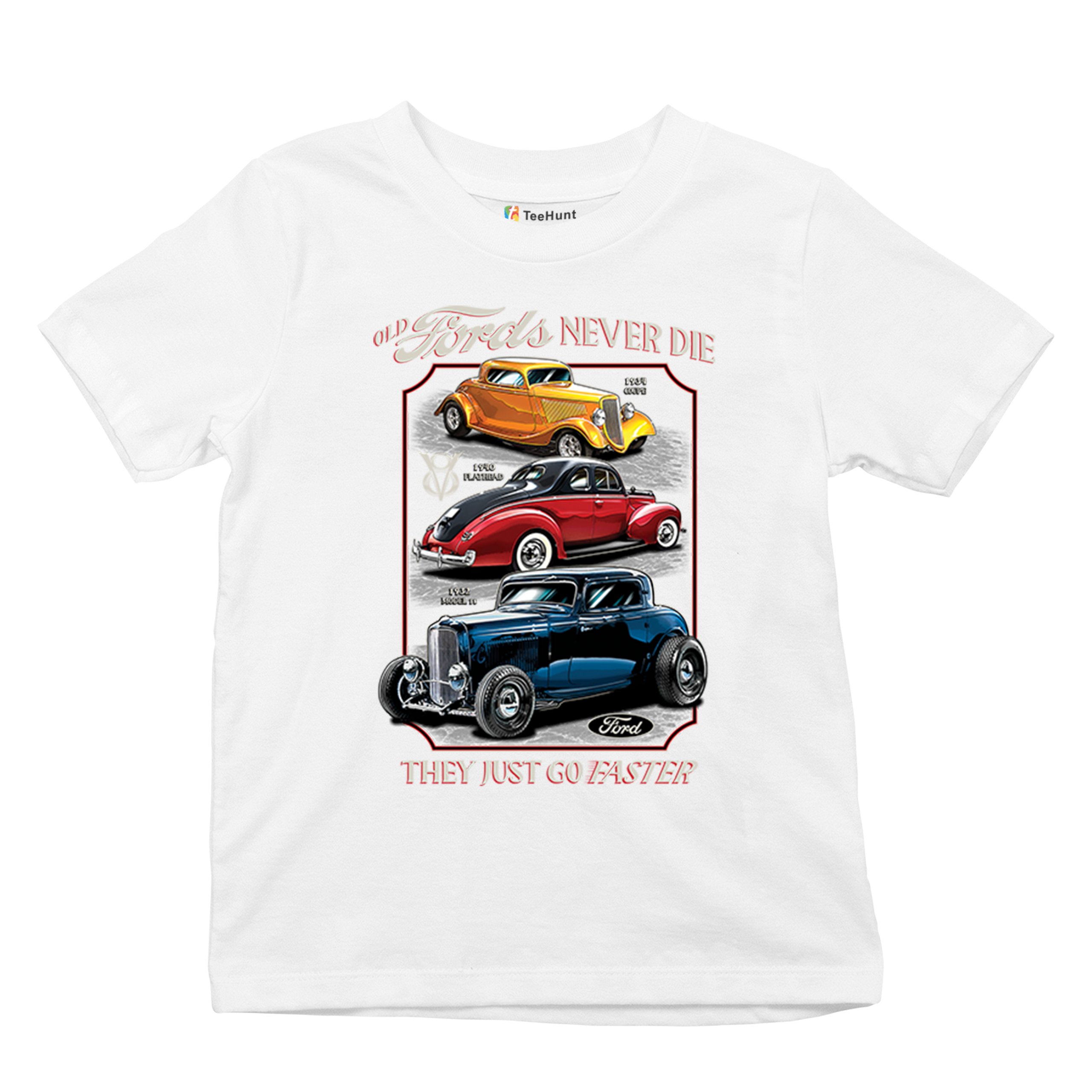 Ford Hot Rod Legends Youth T-shirt 1932 Model B 1934 Coupe 40 Flathead Kids - Picture 27 of 50