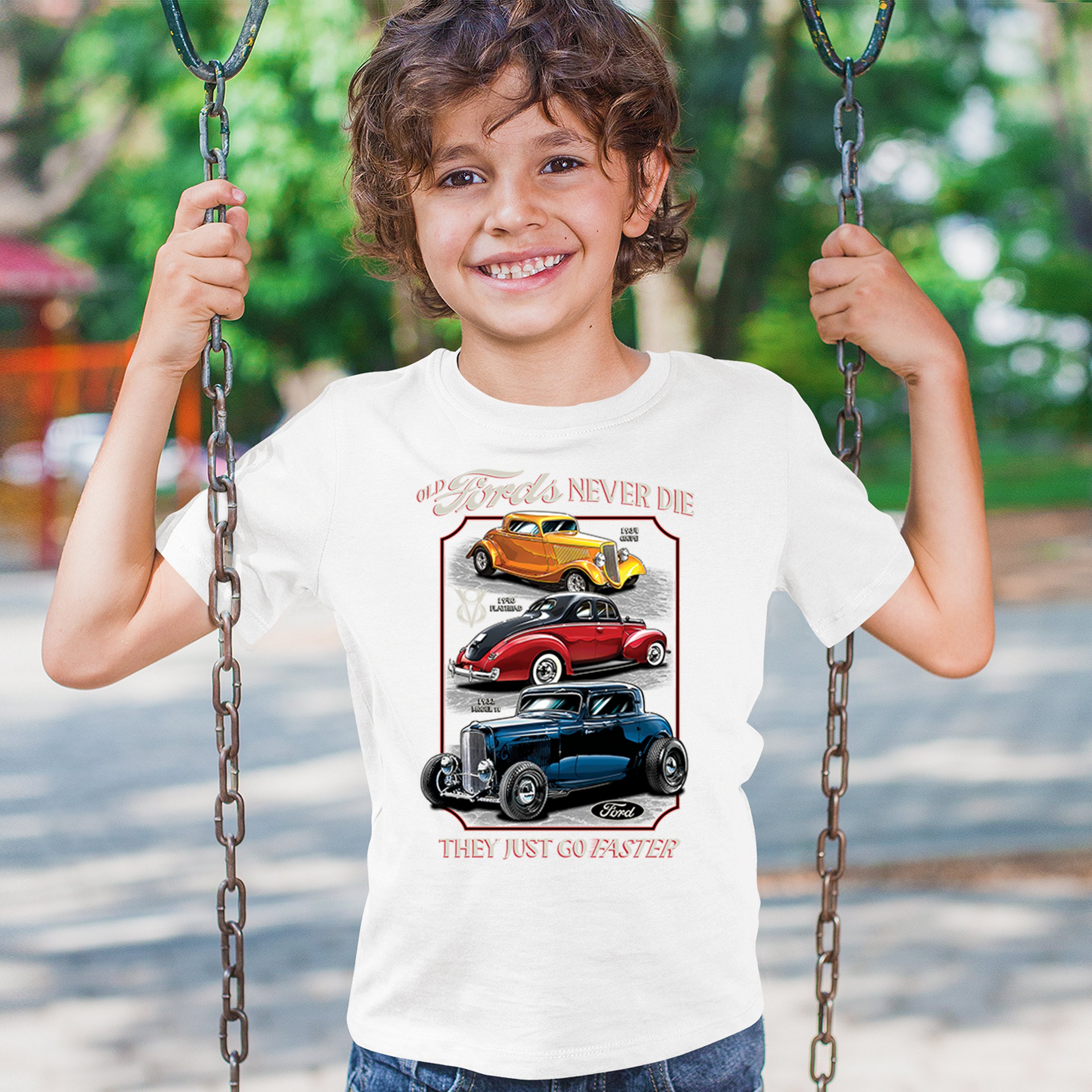 Ford Hot Rod Legends Youth T-shirt 1932 Model B 1934 Coupe 40 Flathead Kids - Picture 26 of 50