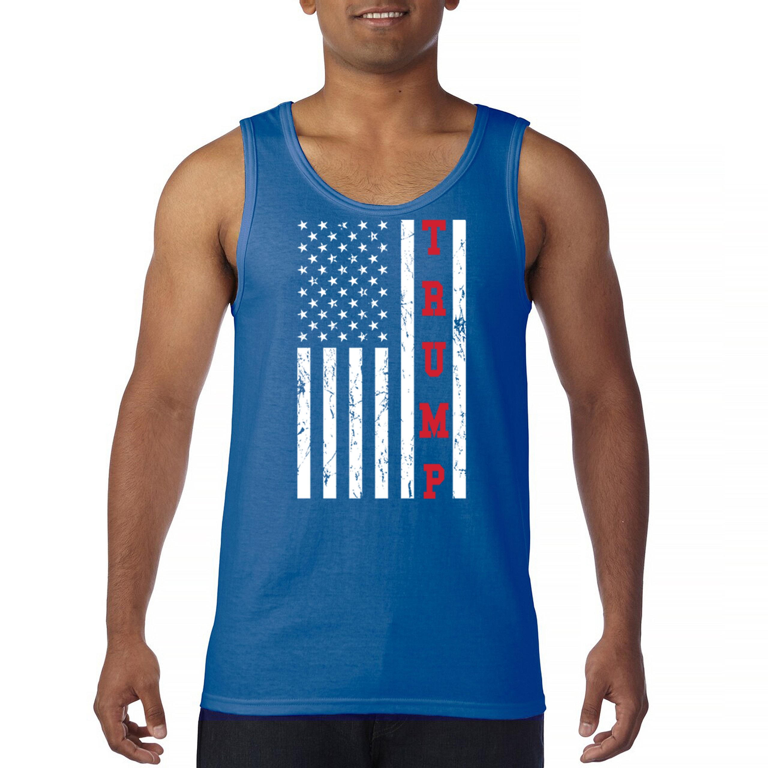 Trump American Flag 2024 Tank Top MAGA America First Republican FJB Men's Top - Picture 23 of 29