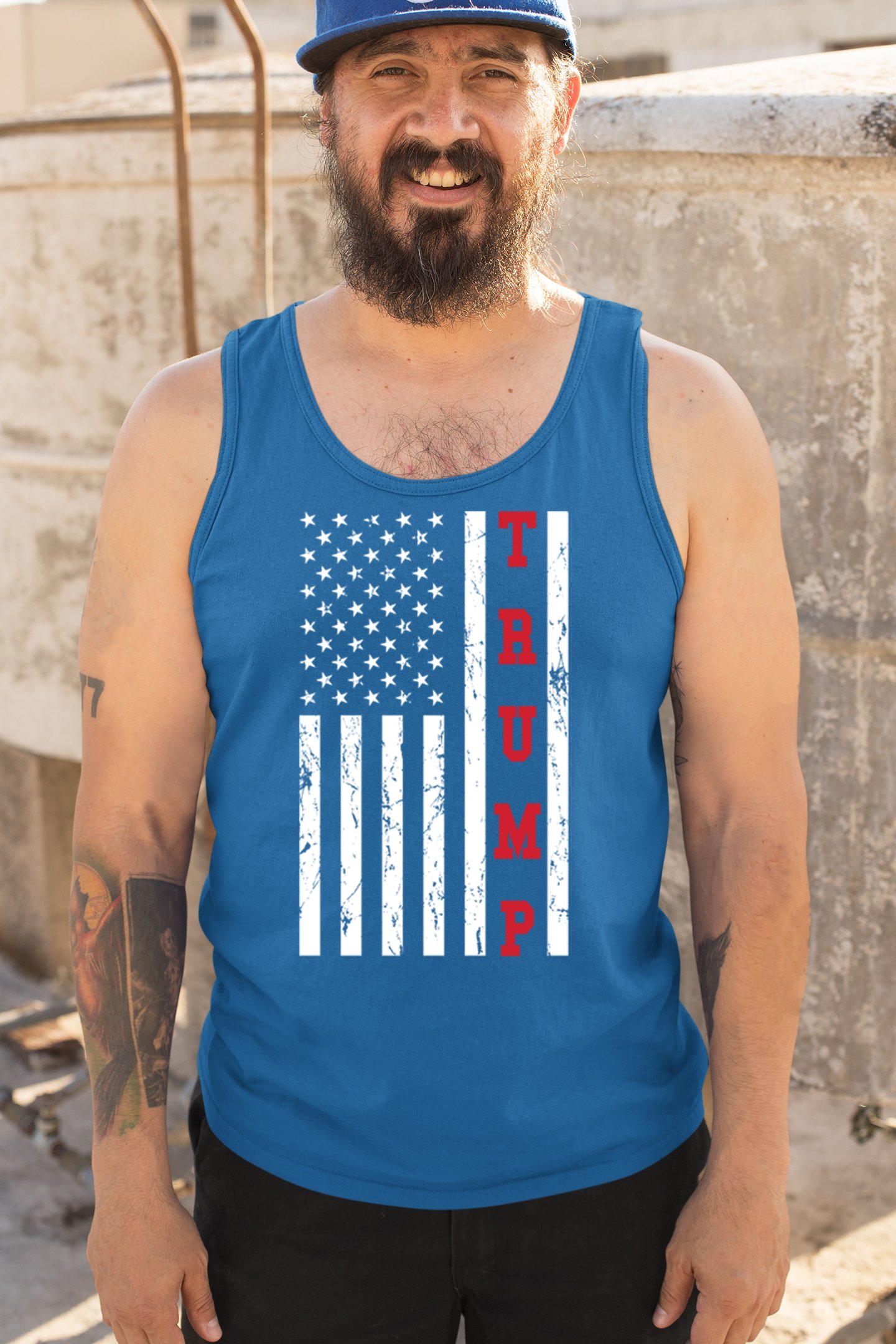 Trump American Flag 2024 Tank Top MAGA America First Republican FJB Men's Top - Picture 26 of 29