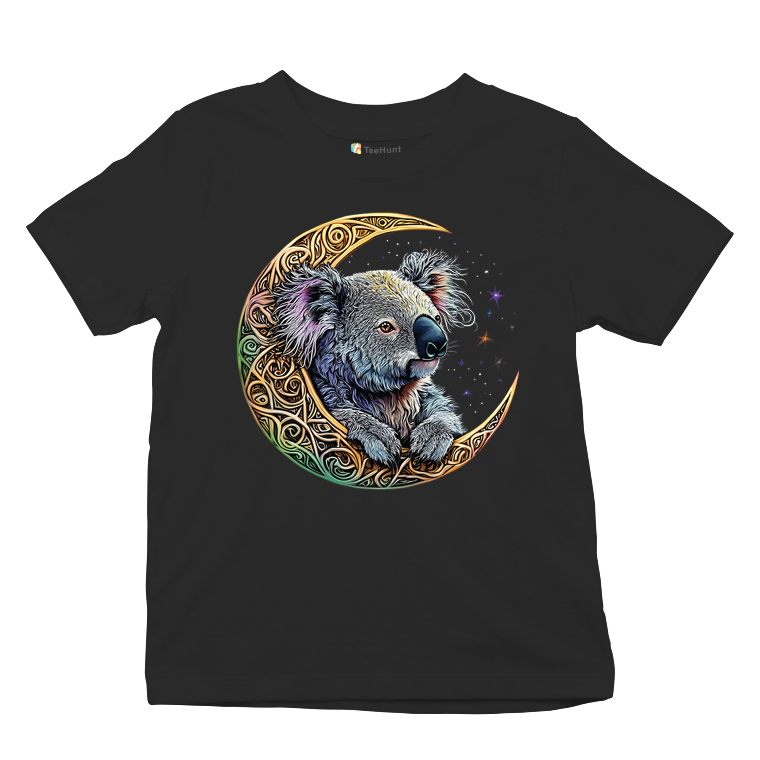 Celtic Moon Koala Youth T-shirt Spiritual Lunar Forest Animal Wildlife Kids - Picture 6 of 50