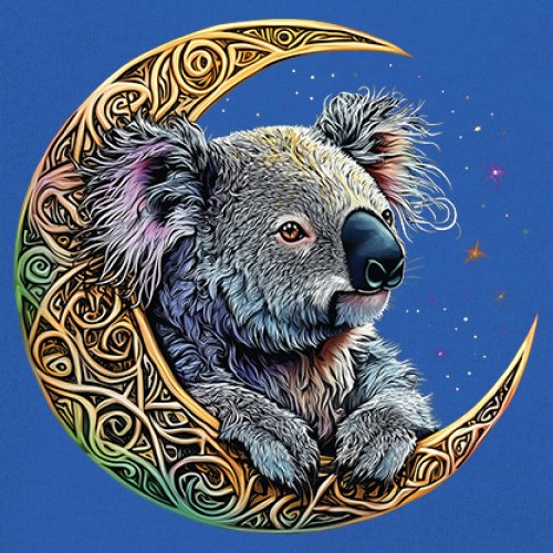 Celtic Moon Koala Youth T-shirt Spiritual Lunar Forest Animal Wildlife Kids - Picture 39 of 50