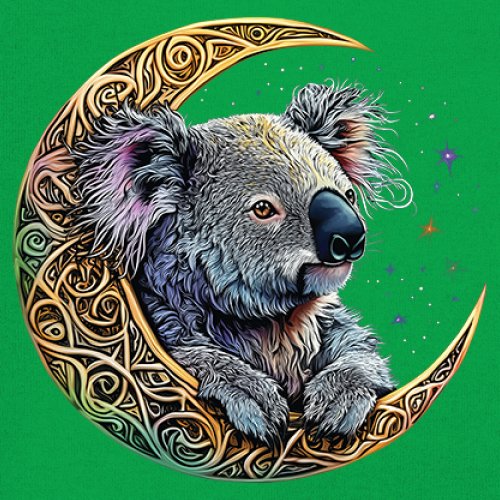 Celtic Moon Koala Youth T-shirt Spiritual Lunar Forest Animal Wildlife Kids - Picture 32 of 50