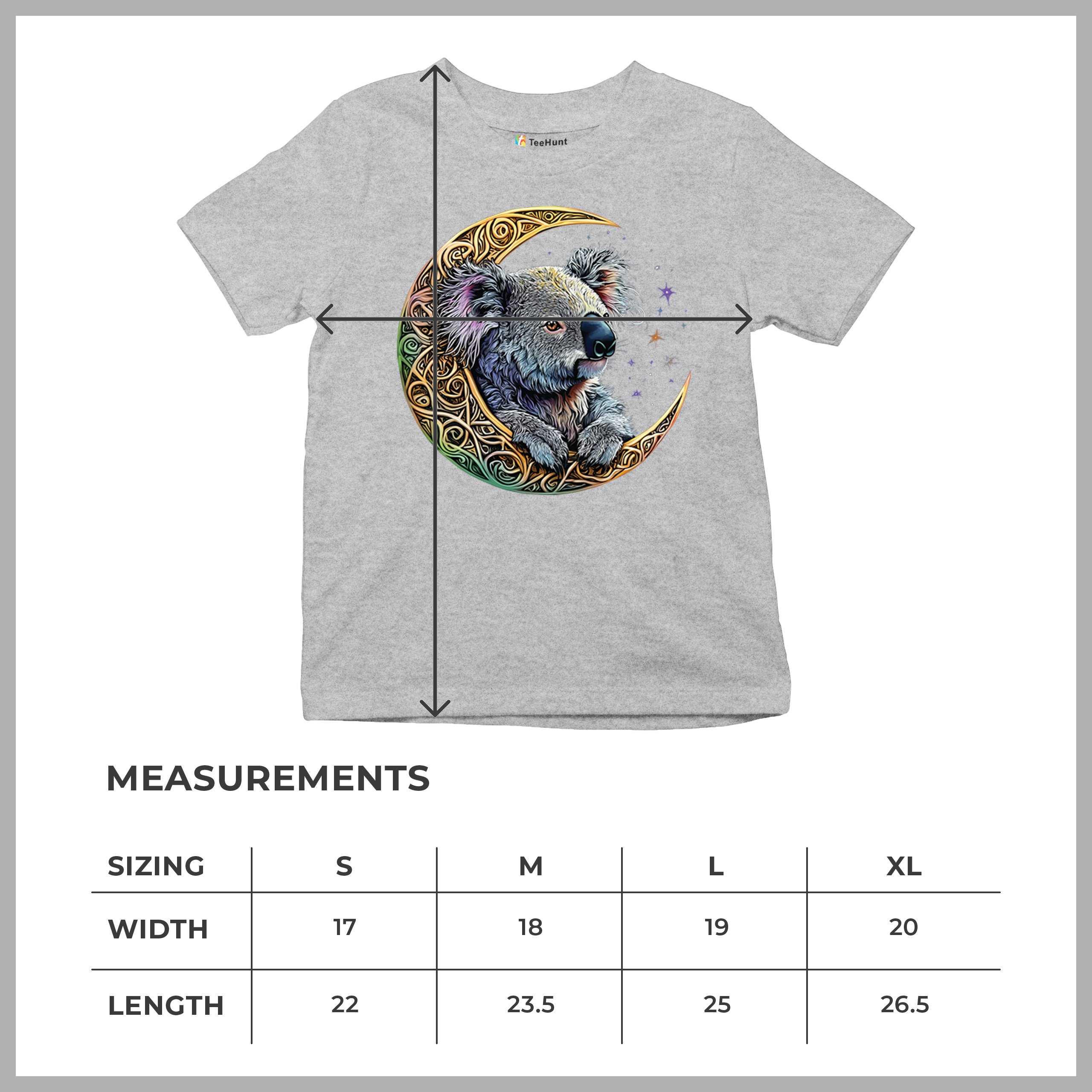 Celtic Moon Koala Youth T-shirt Spiritual Lunar Forest Animal Wildlife Kids - Picture 15 of 50